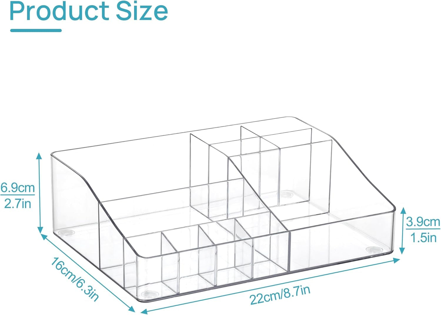 1 Tier Clear Makeup Organizer, Cosmetic Storage for Dresser Countertop and Bathroom Vanity, Beauty Holder for Lipstick Brush Skincare