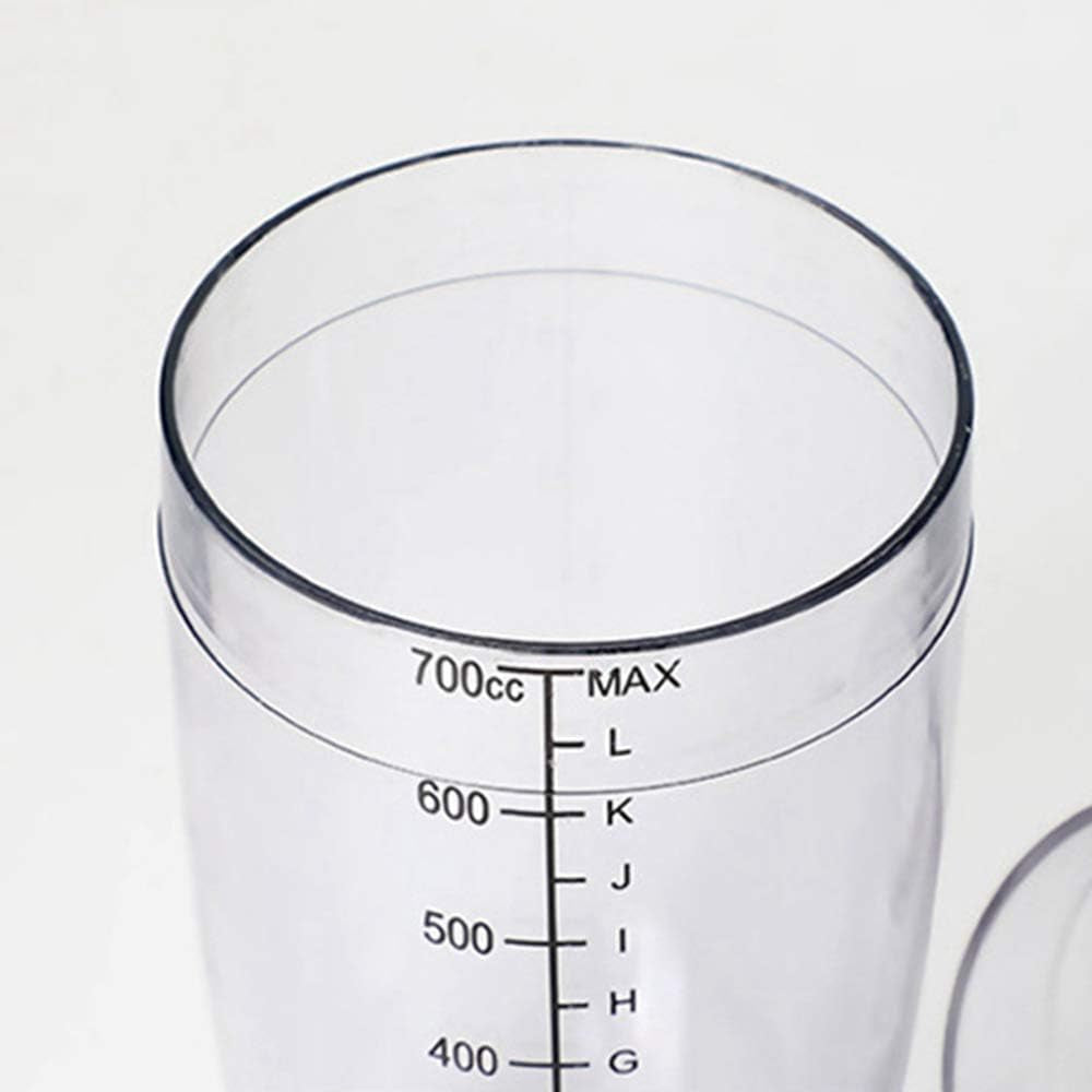 Plastic Cocktail Shaker, Hand Drink Mixer Boba Tea Shaker Cup with Scales,Bar Tool Transparent (24 Oz / 700Cc)
