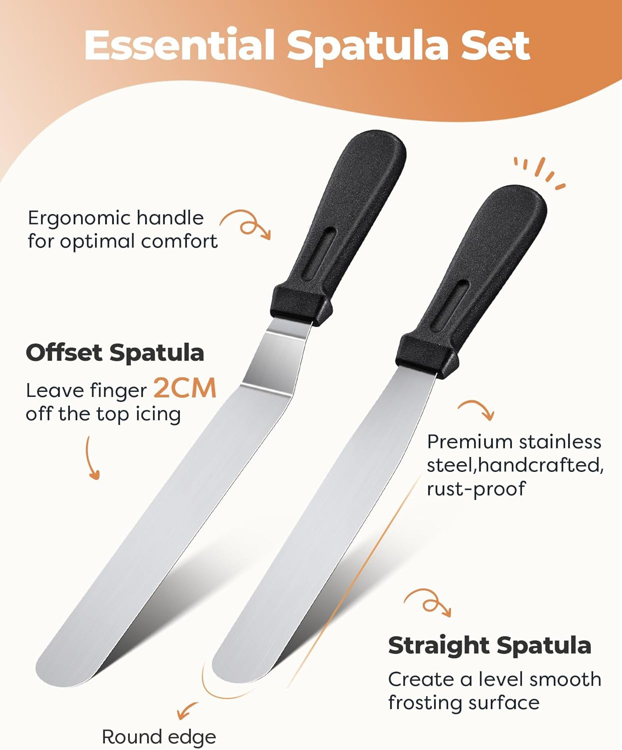 71Pcs Cake Decorating Kit, Baking Supplies Tools - Includes Cake Stand Turntable, 12 Icing Piping Tips, 2 Frosting Spatulas, 3 Scrapers, 50+2 Piping Bags, Coupler, Video Tutorial, Booklet