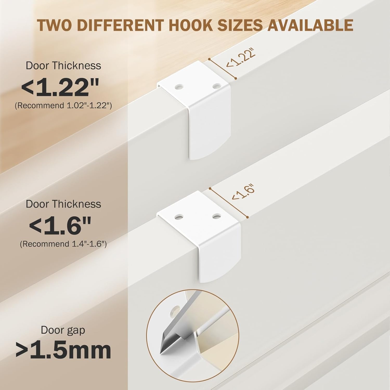 Adjustable over the Door Pantry Organizer with Clear Acrylic Panel, 6-Tier Pantry Organization and Storage for Kitchen, Hanging Spice Rack Seasoning Shelves for Cabinet, Easy Install, White