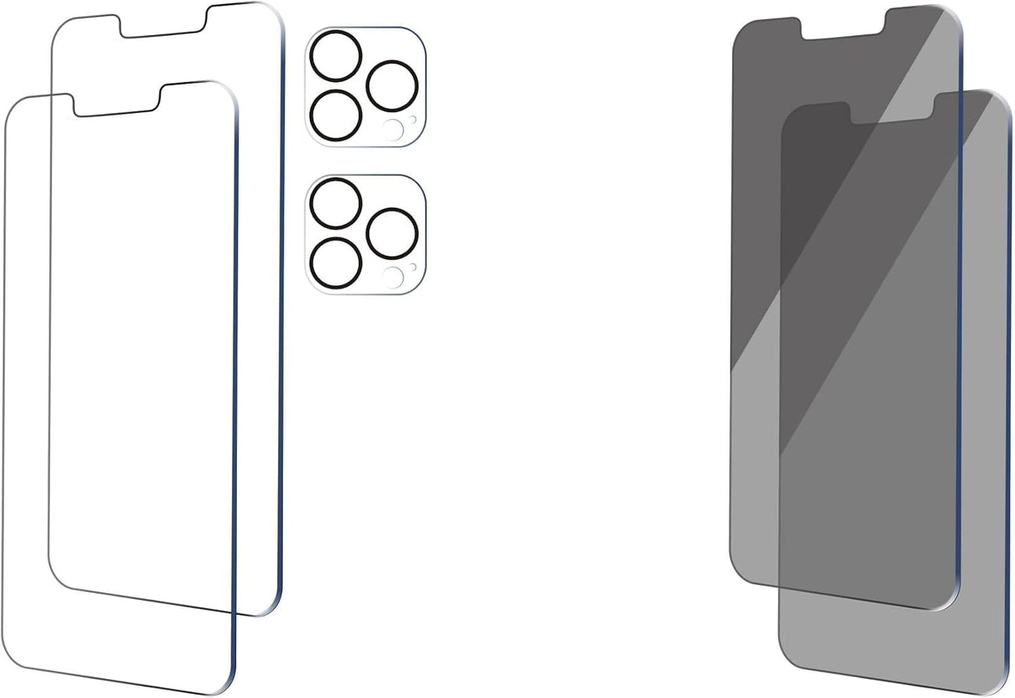 Iphone 13 Pro Screen Protector (2Pack) + Camera Lens Protector & Privacy Screen for Iphone 14/13/13 Pro (6.1 Inch) - 2 Pack