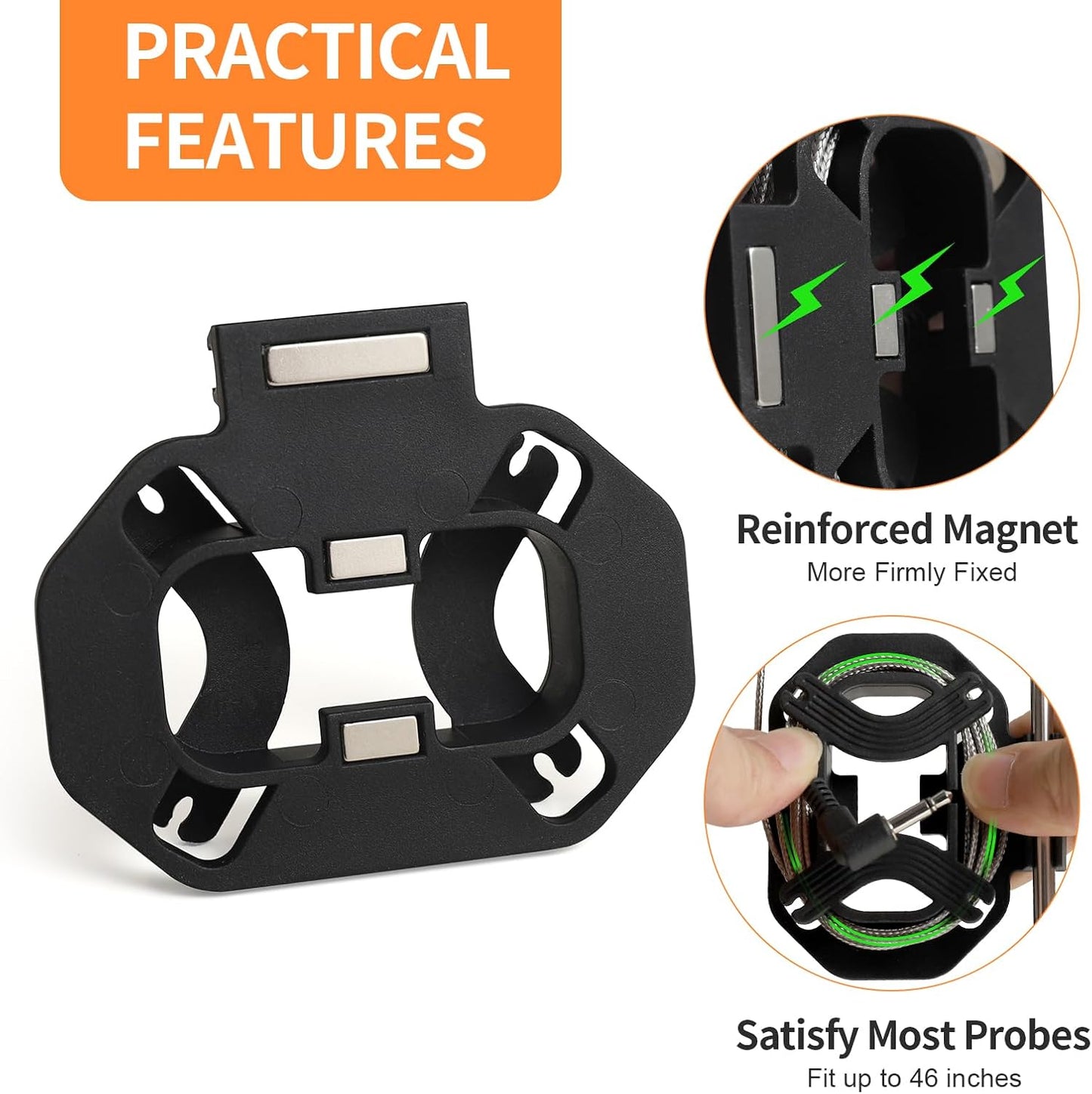 Magnetic Meat Probe Organizer, 3 Pack Upgraded Thermometer Probe Holder Grill Accessory Organizer Compatible with Traeger/Pit Boss/Thermopro/Weber Probe