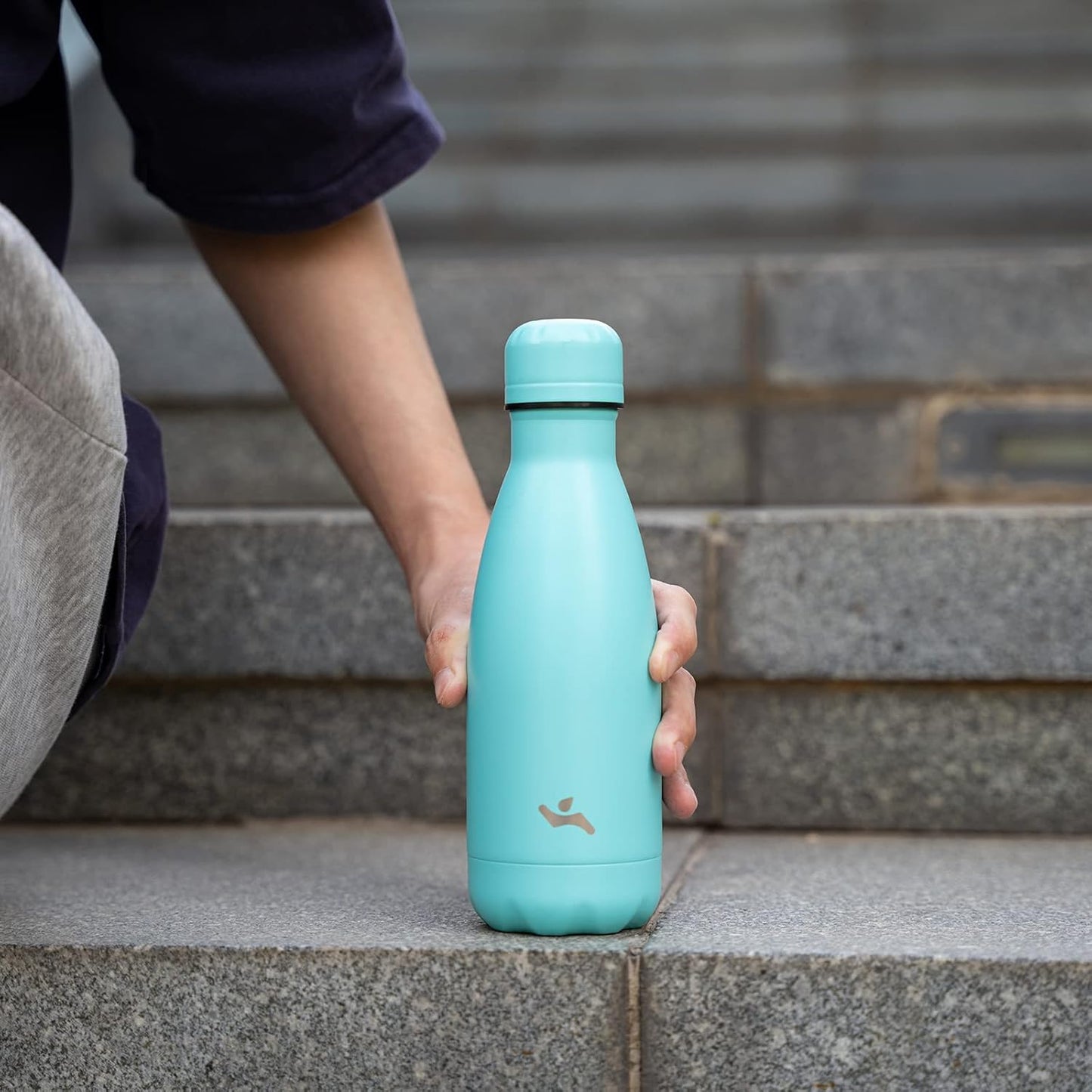 Insulated Water Bottles,12 Oz Double Wall Stainless Steel Vacumm Metal Flask for Sports Travel,Gray