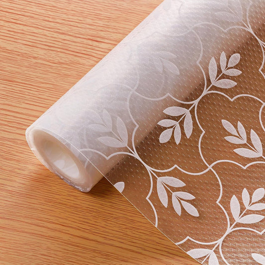 Shelf Drawer and Cabinet Liner, Washable Oil-Proof Shelf Liners for Kitchen Cabinets, Shelves, Refrigerator, Non-Adhesive Drawers Mats(Transparent, 11.8 X 118 Inch)