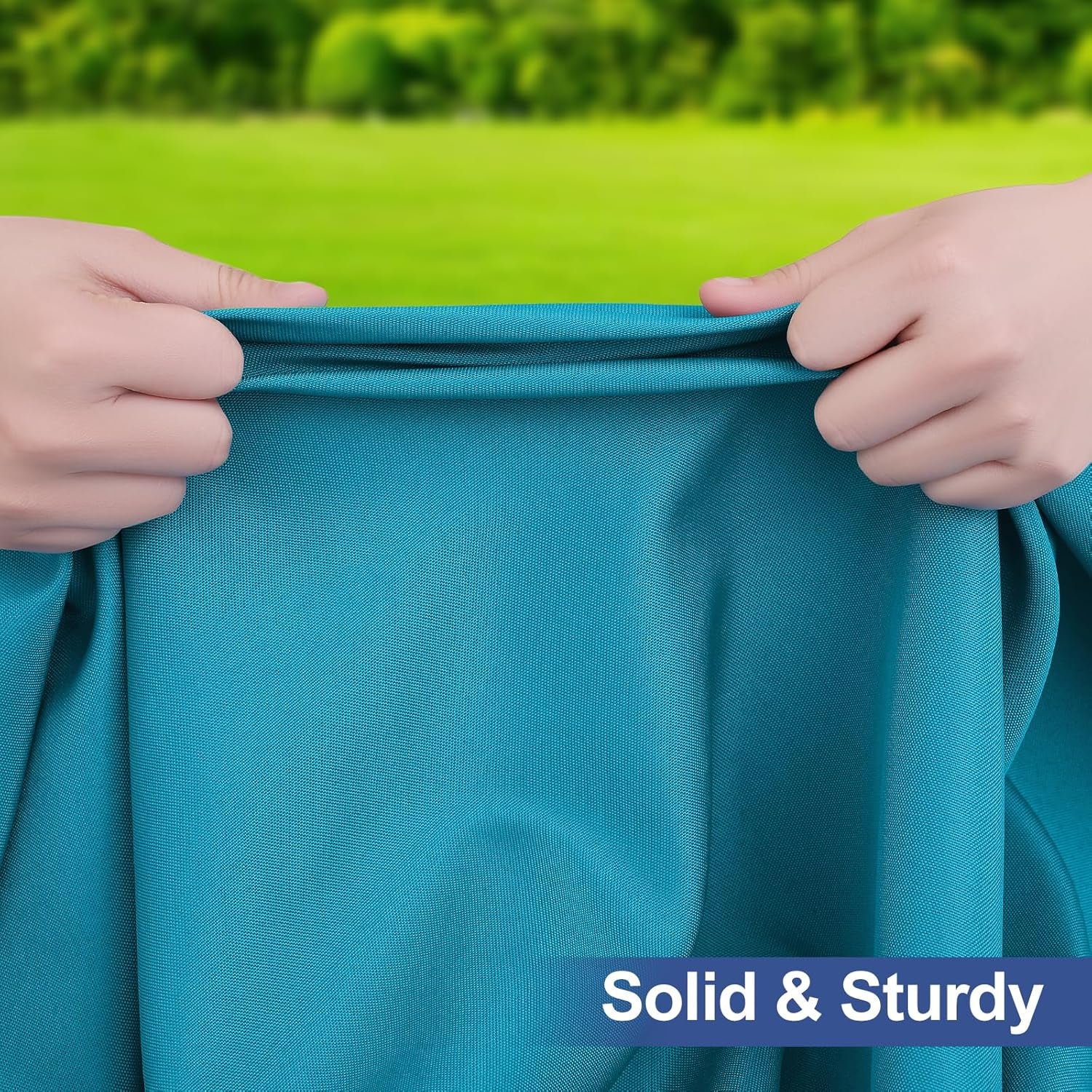 Rectangle Table Cloth Cover, Waterproof Polyester Elastic Fitted Tablecloth, Fits for 6 Foot Folding Tables, Washable Table Protector for Picnic, Camping, Outdoor (Teal, 30" X 72")