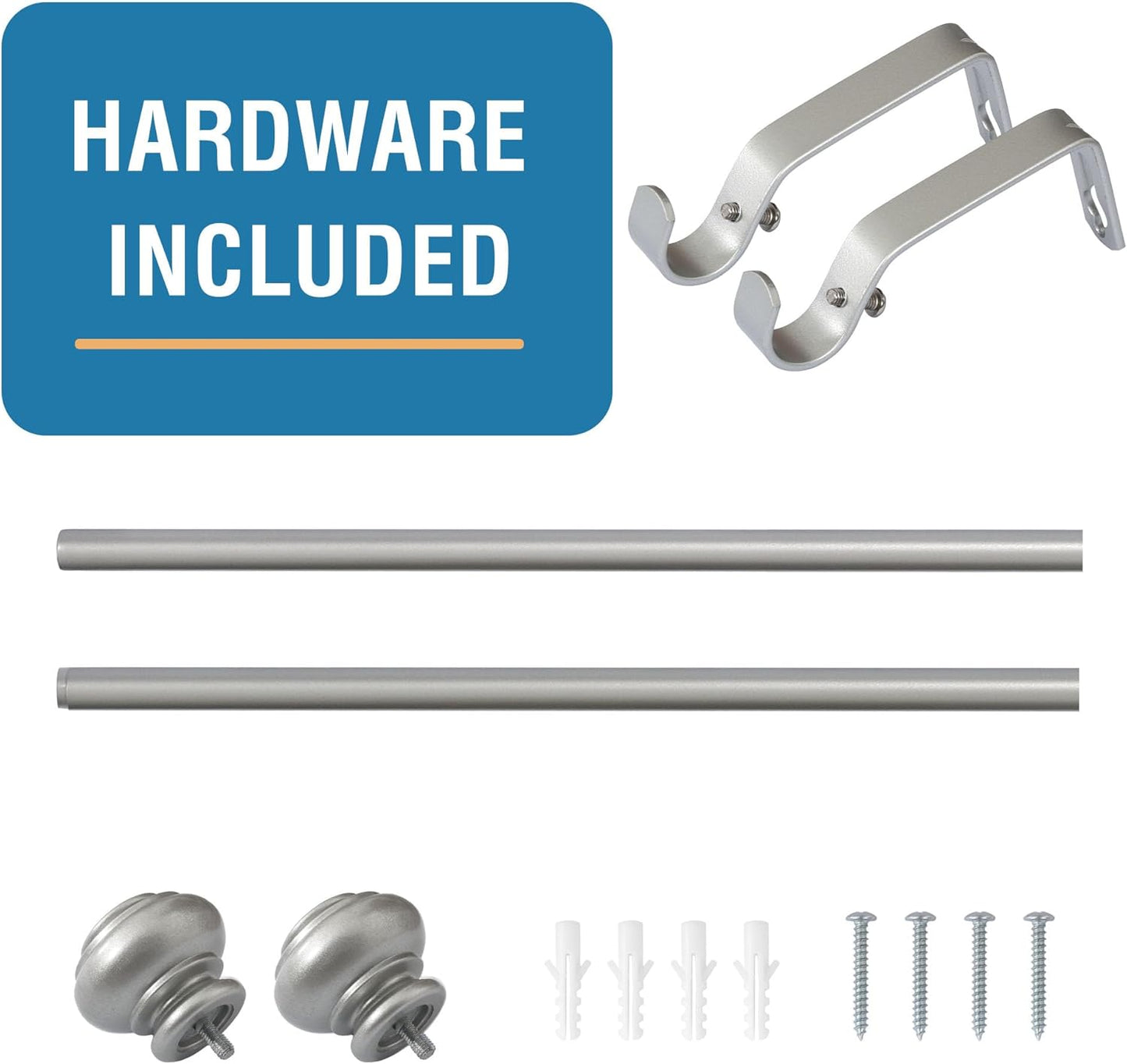 Curtain Rods for Windows 16.2 to 28.2 Inches 3/4 Inch Diameter Adjustable Decorative Telescoping Curtain Rod with Brackets Heavy Duty Splicing Window Rods with Classic Finials, Nickel