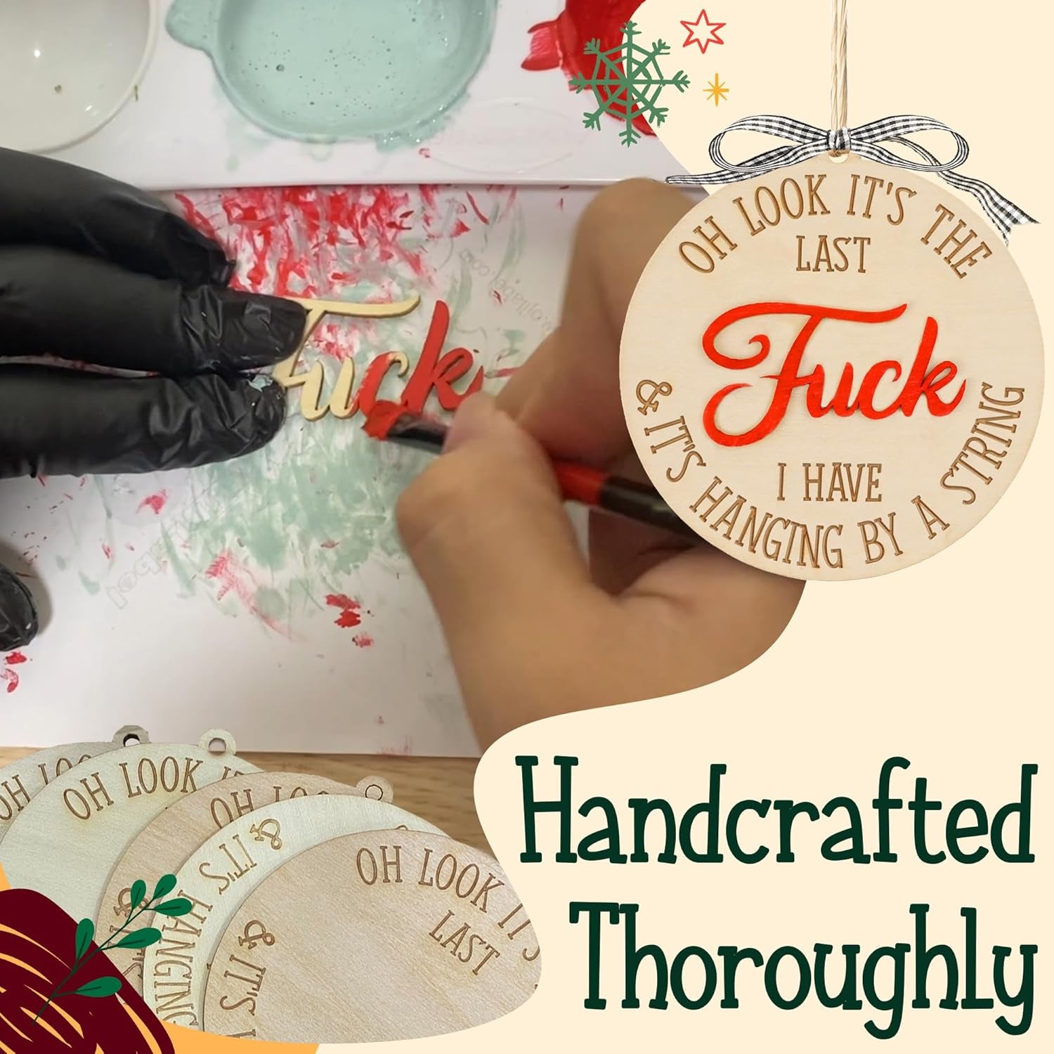 Funny Christmas Ornaments 2025, Funny Adult Snowman Ornament, Naughty Christmas Decorations, Hilarious Gift Exchange Ideas for Friends, Dirty Santa Gifts for Adults, White Elephant Gifts (F*Ck)