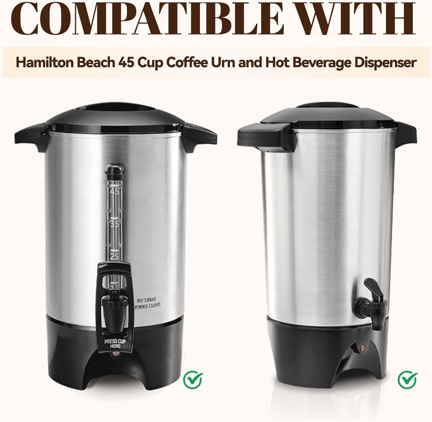 Paper Coffee Filters for Hamilton Beach 45 Cup Coffee Urn and Hot Beverage Dispenser, Unbleached Large Coffee Filters for Most 30-50 Cup Large Coffee Maker, 120 Pcs