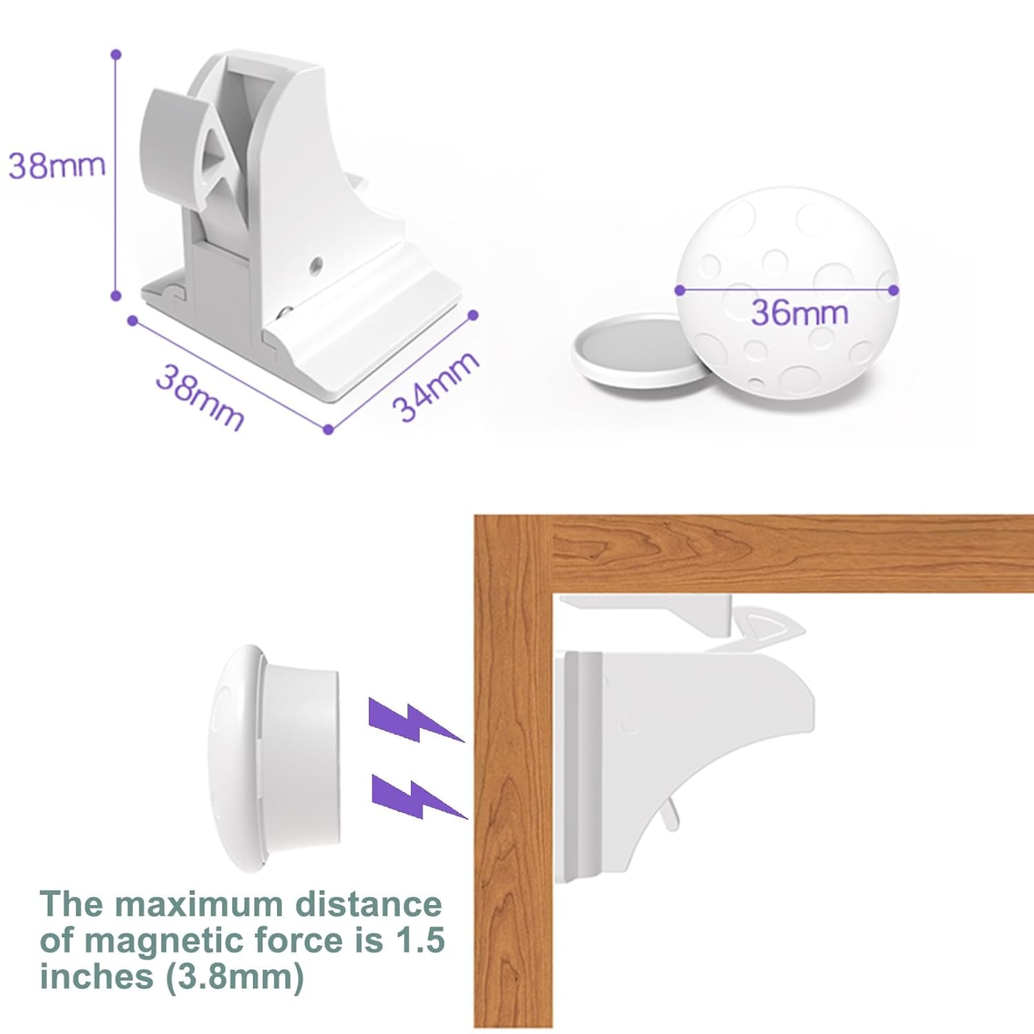 Magnetic Cabinet Locks Baby Proofing, Child Safety Magnet Drawer Lock (8 Locks + 2 Key), Safety First Adhesive Magnetic Locks for Cupboard and Pantry Door