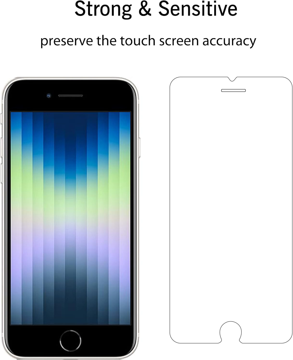 Screen Protector for Iphone SE 2020/2022 2Pack 0.33Mm 4.7 Inch Tempered Glass Case Friendly Iphone SE 2Nd/3Rd Generation