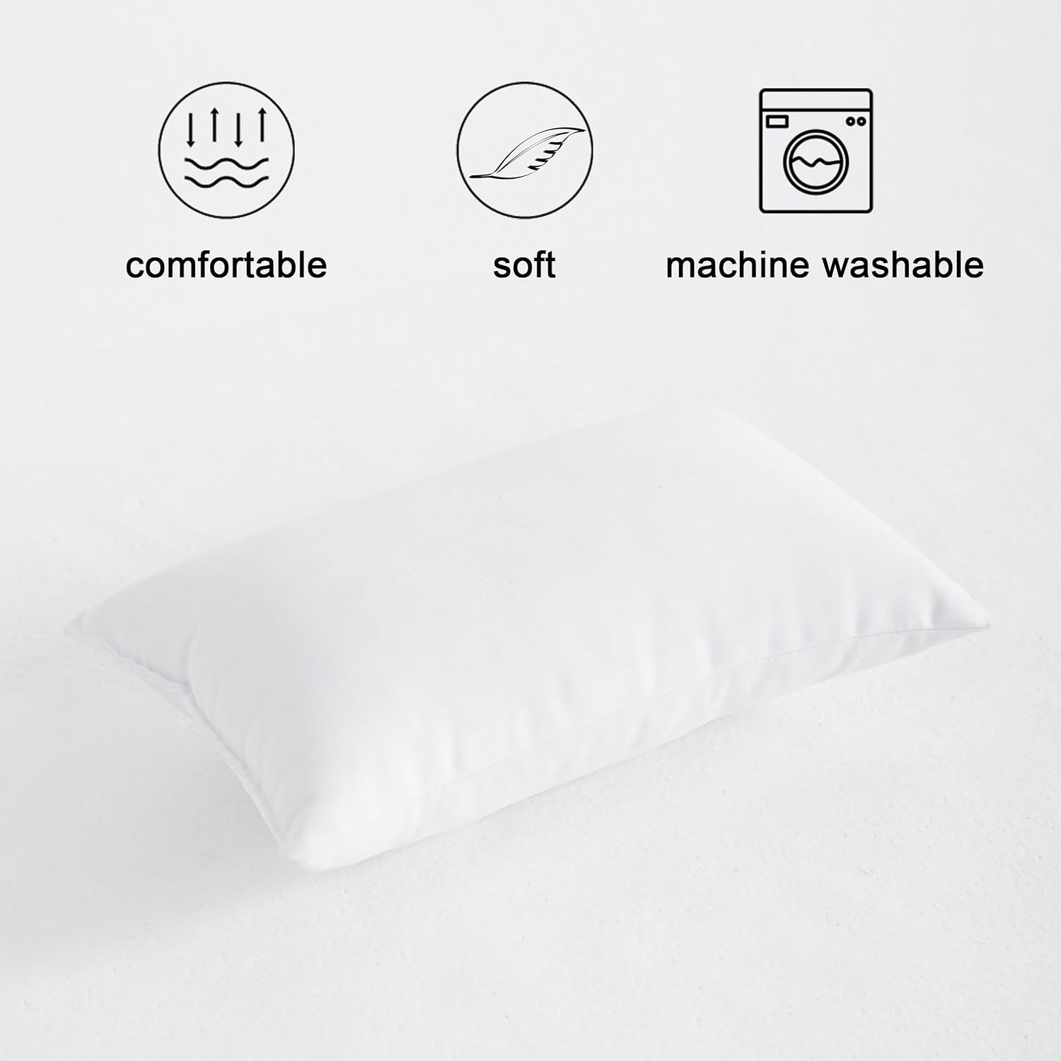2 Pack Microfiber Mini Pillows, 11X7 Inches, Soft Washable Travel Nap Pillows, White