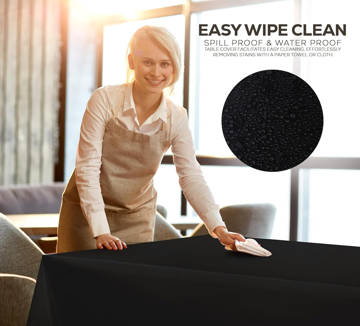 Plastic Table Cloth Disposable (12 Pack - 54X108 Inch) Black Rectangle Tablecloth Waterproof Stain Resistant Party Table Cover