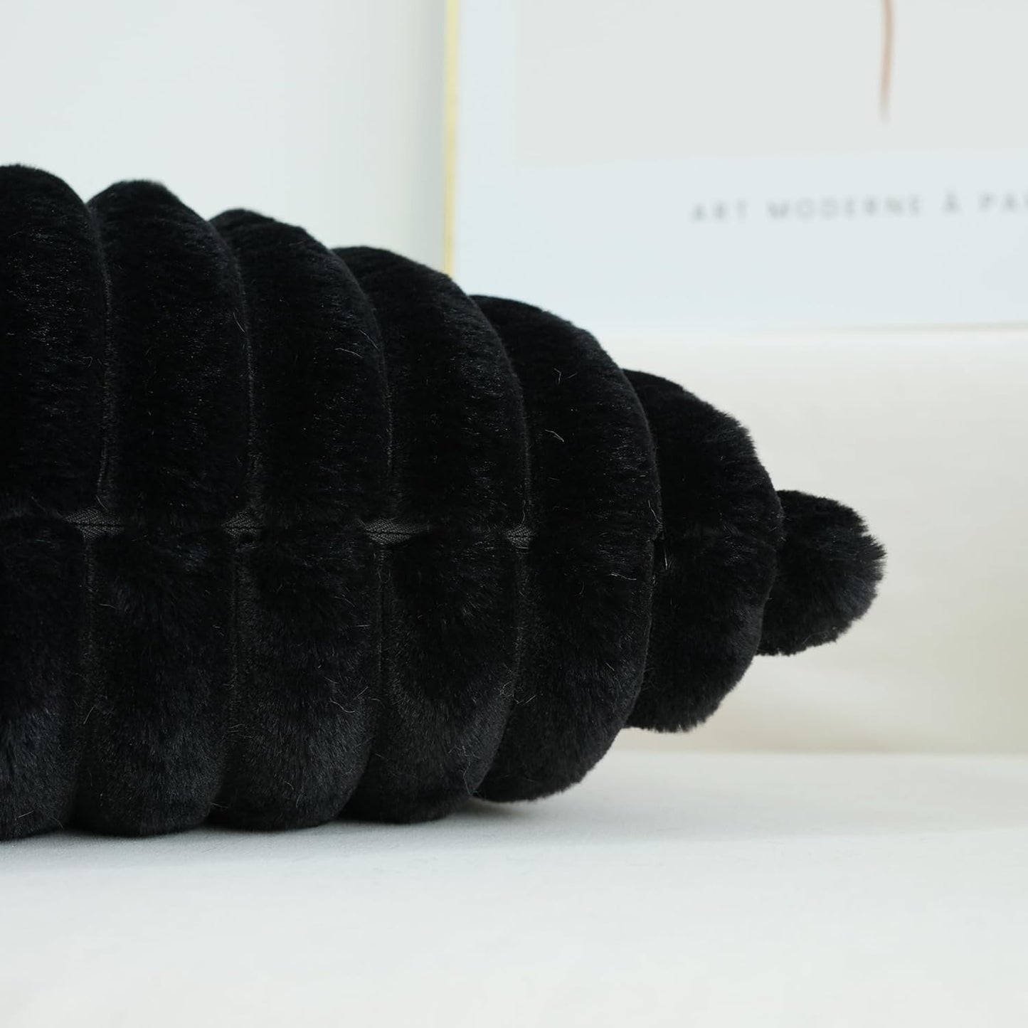 Pack of 2 Faux Fur Plush Decorative Throw Pillow Covers Couch Cushion Case Soft Pillowcases (Black, 20 X 20-Inch)
