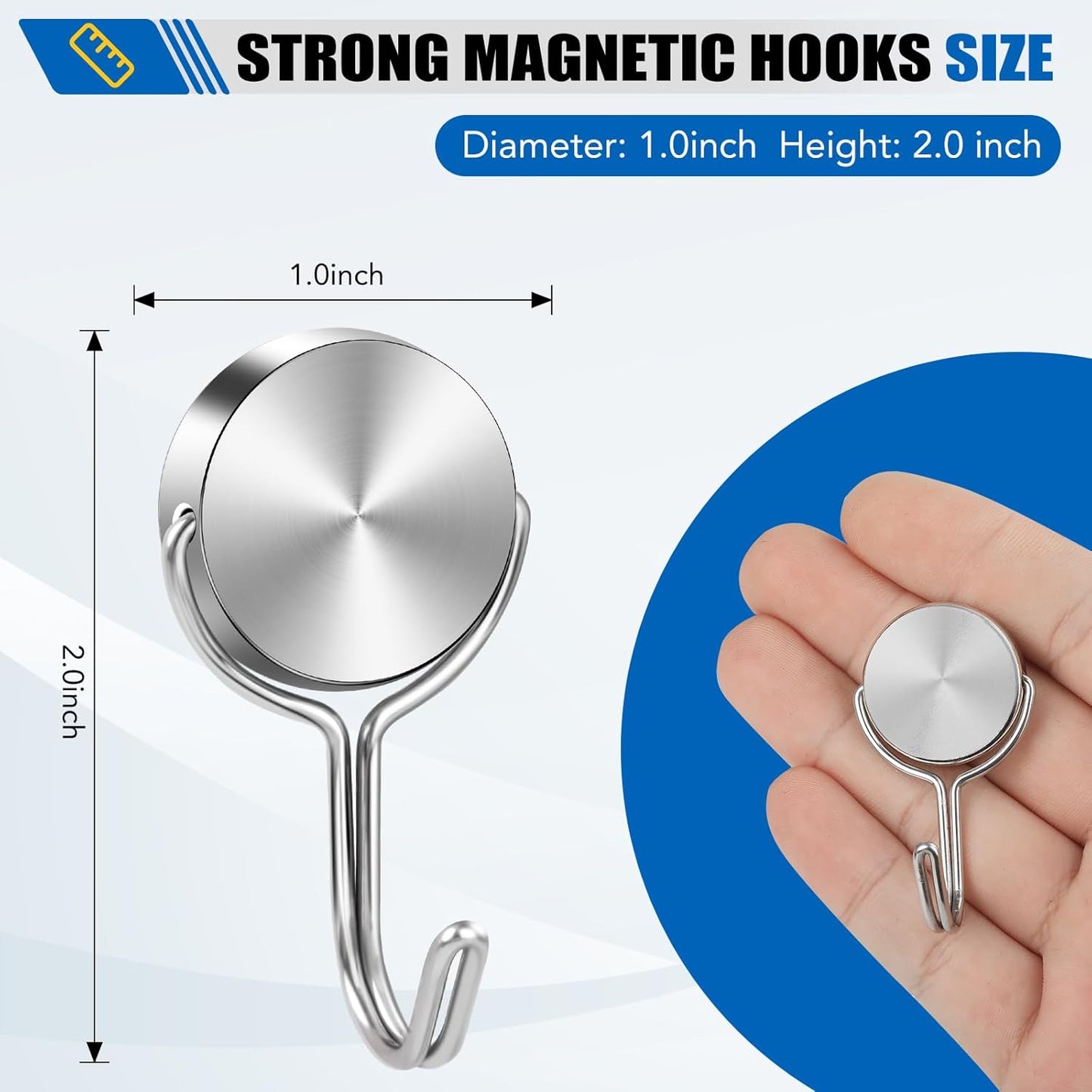 Magnetic Hooks for Cruise Cabins, 60Lbs Swivel Magnetic Hooks Heavy Duty, Cruise Ship Essentials, Locker Accessories, Magnet Hook for Classroom, Refrigerator, Hanging, Grill -6 Pack