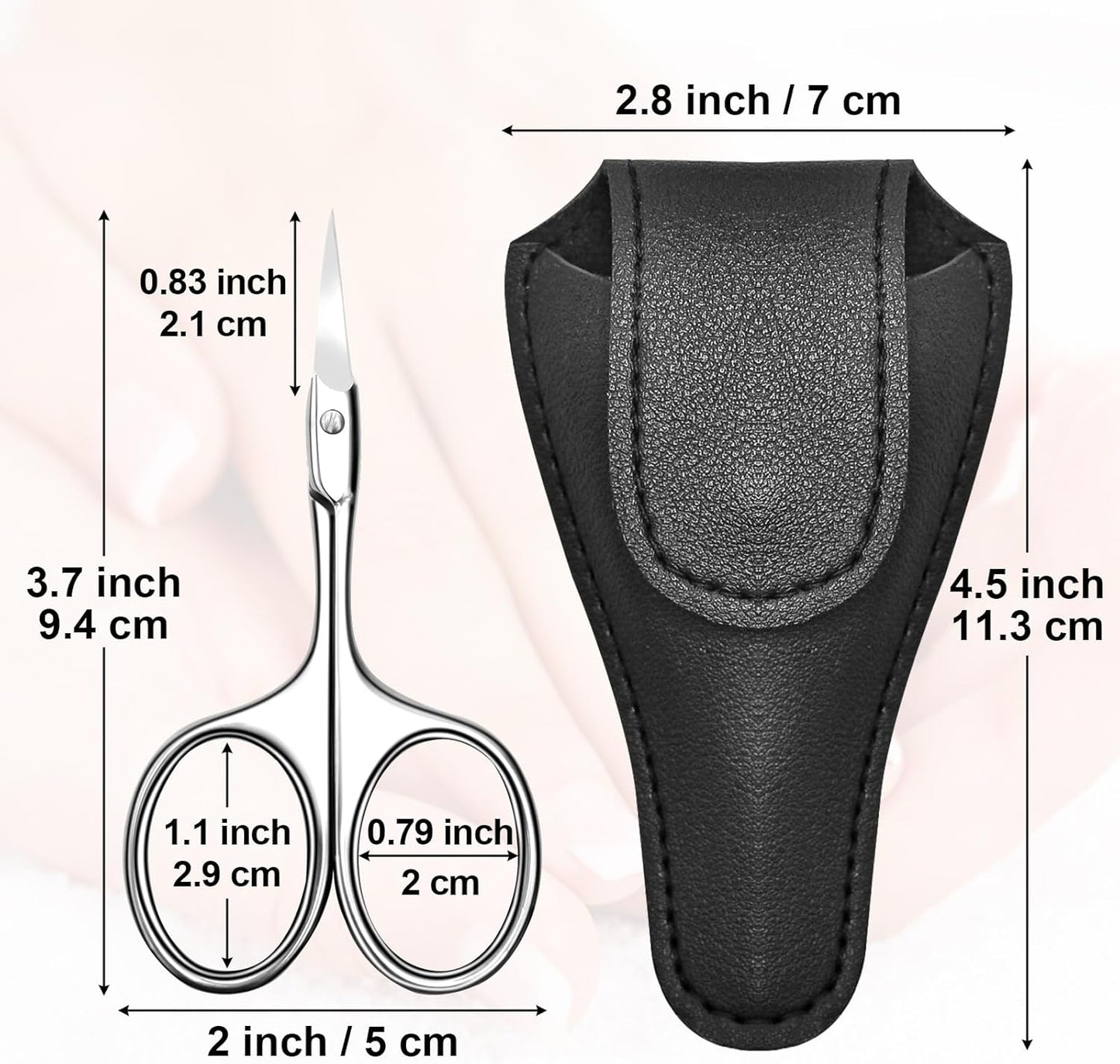 Curved Cuticle Scissors - Professional Stainless Steel Beauty Scissors - Sharp Small - Precise Pointed Tip - for Manicure, Eyebrows, Eyelash, Hair