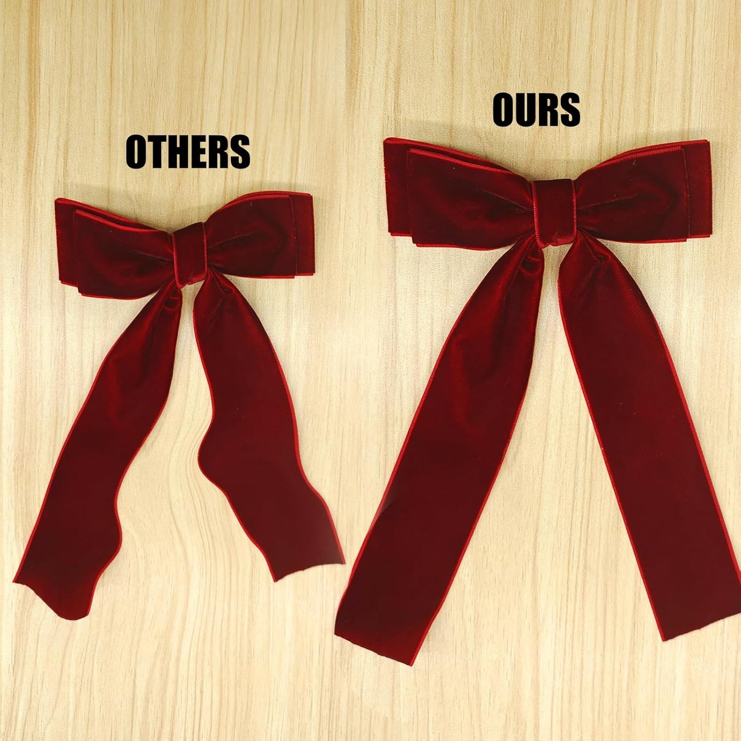 Velvet Hair Bows for Women Girls,3 PCS Black Red White Velvet Ribbon Bow Hair Clips with Long Tail,Hair Bows Barrettes for Thick Thin Hair,Nonslip Hair Accessories Christmas Birthday Gifts