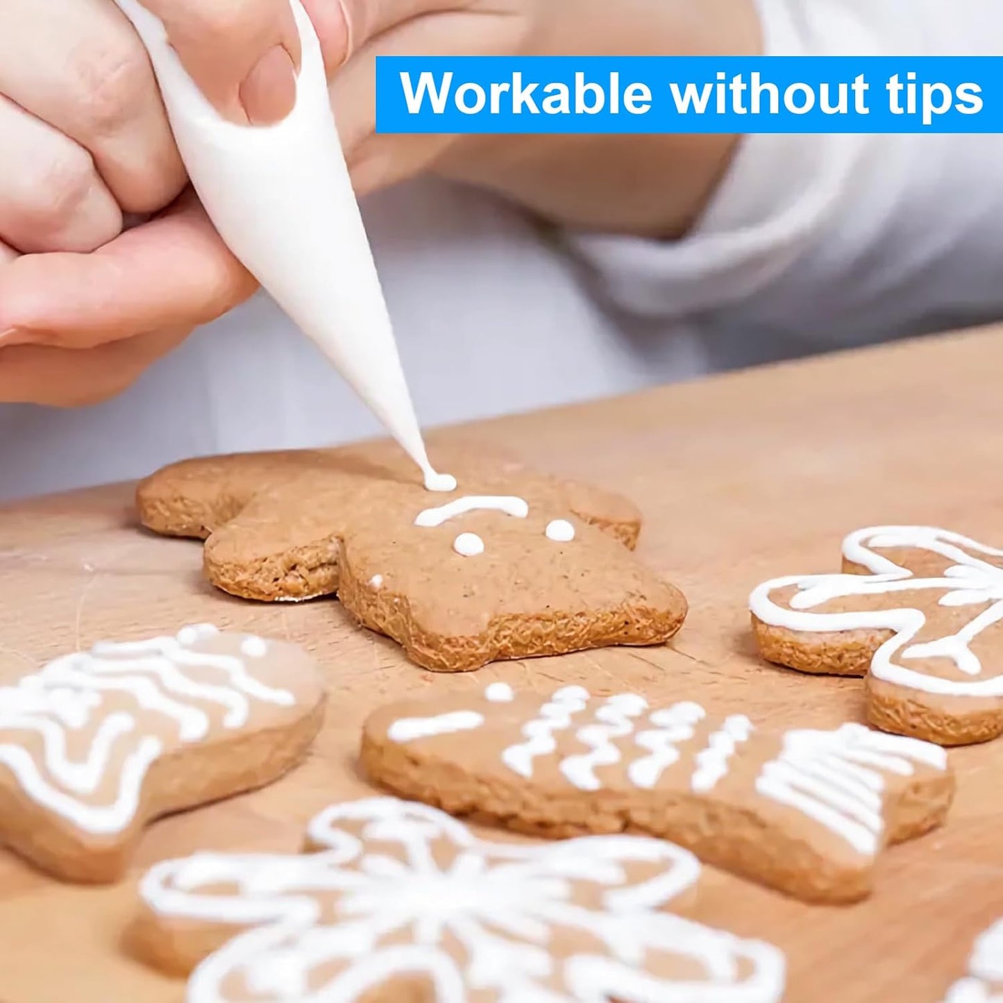 107 Pcs Piping Bags Set, 100Pcs Pastry Bags 12 Inch, Frosting Bags, Cake Decorating Bags, Decorating Bags Piping Bags Disposable with 3 Bag Ties, 3 Clips & 1 Scriber Needle