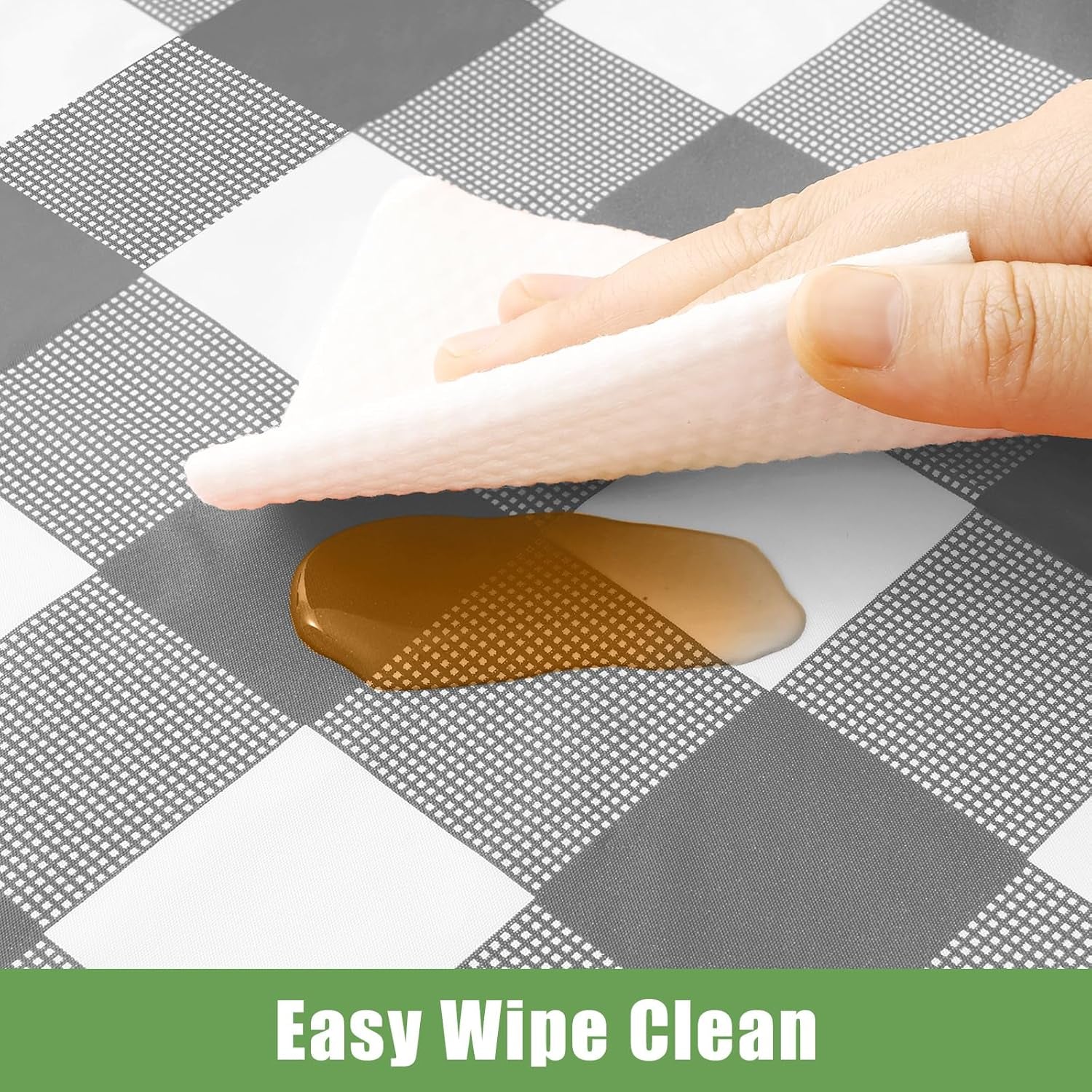 Gingham Disposable Tablecloths - 3 Pack, 54 x 108 Inch Waterproof Plastic Rectangle Covers in Grey and White Checkered Design for Picnics, Birthdays, and Parties