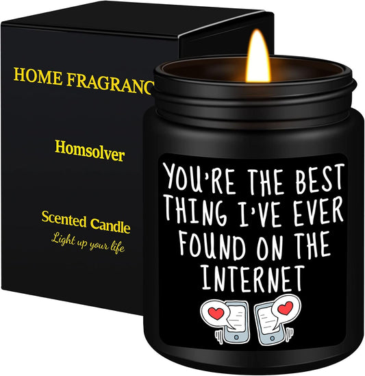 Gifts for Him,Anniversary,Valentines Day,Birthday Gifts for Men Him Boyfriend,Best Thing I Found on the Internet Candles-Black Cedar & Sandwood Scented