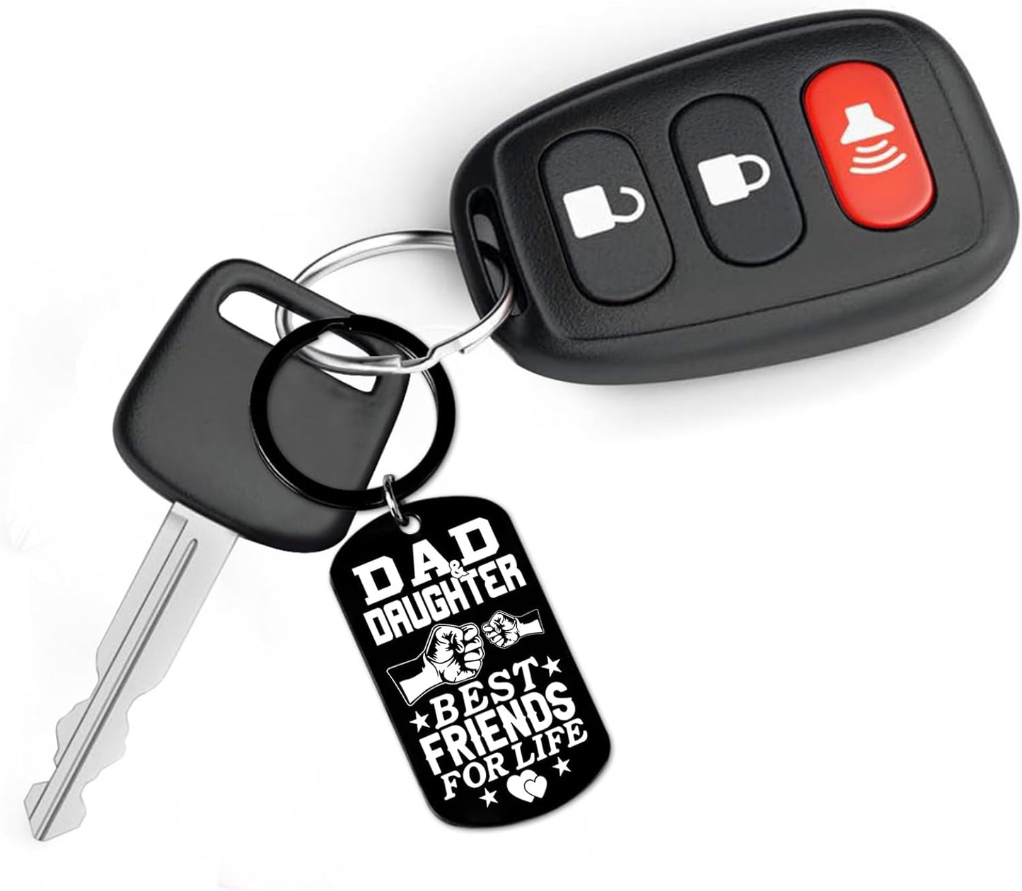 Dad & Daughter Gifts for Fathers Day - Novelty Girls Accessories Keychains - Dad & Daughter Best Friends for Life, Christmas Xmas White Elephant Gift, Stocking Stuffers Men, Father in Law