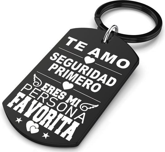 Gifts for Boyfriend Girlfriend Husband Wife Him Her - Spanish FAORITE PERSON Keychain Christmas Xmas Secrect Santa White Elephant Gifts Stocking Stuffers for Dad Mom Brother Sister Bestfriend