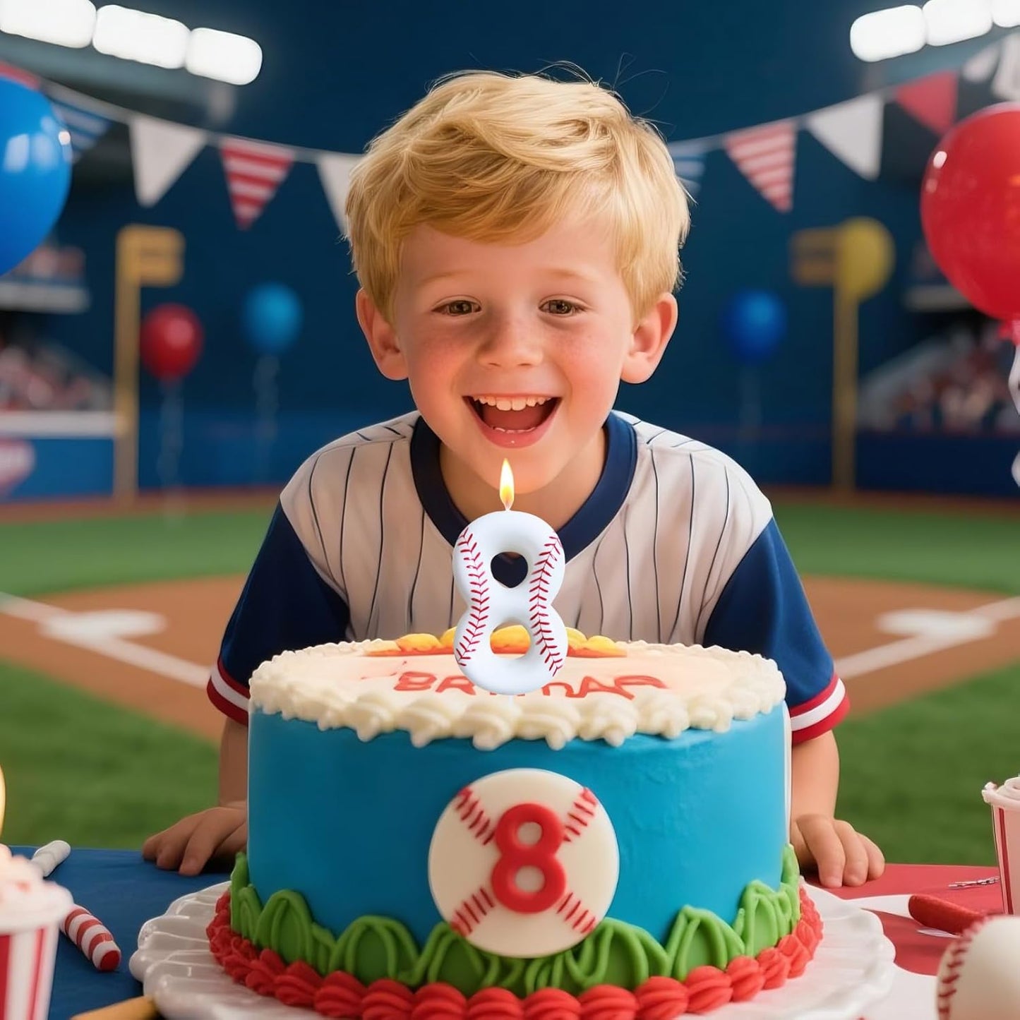 Baseball Birthday Number Candles for Cake White Number 1 Rookie of the Year 1St Birthday Candle Baseball Cake Topper for Baseball Birthday Party Decorations