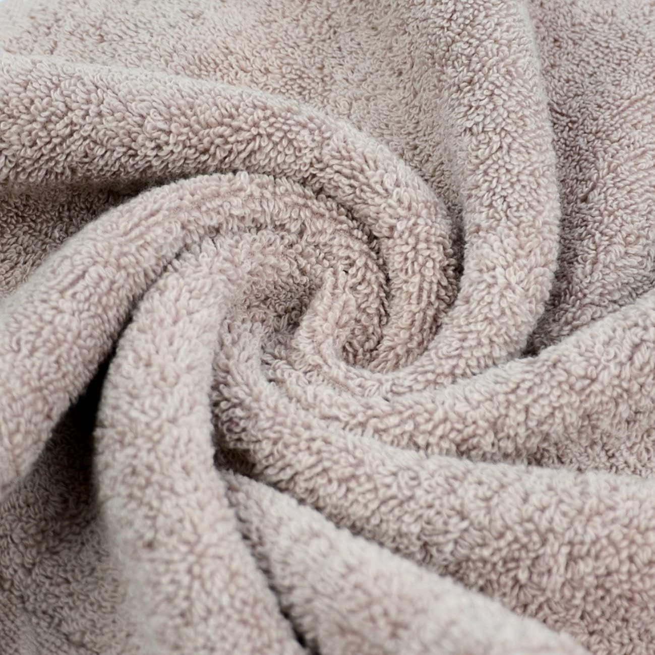 100% Cotton Hand Towels for Bathroom, Ultra Soft and Highly Absorbent Face Towels 2-Pack, 13 X 28 Inch (Khaki)
