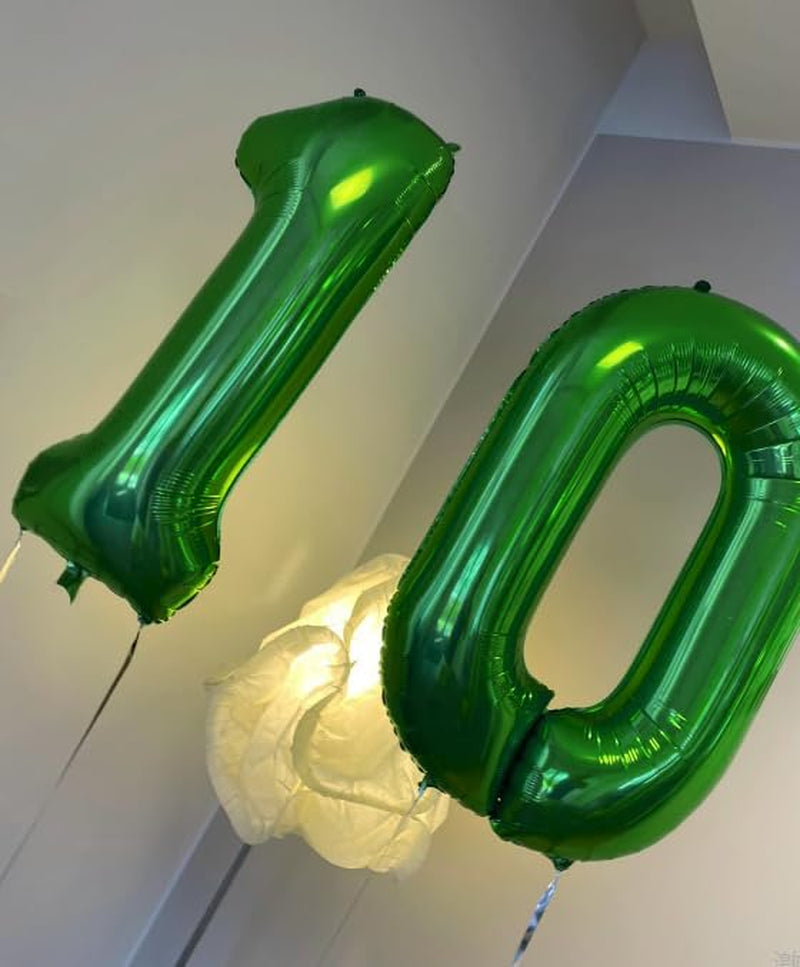 Dark Green Number 0 Balloon 40 Inch, 0 Balloon Number for 10Th 20Th 30Th 40Th 50Th 60Th Birthday Decorations, Dark Green Party Supplies