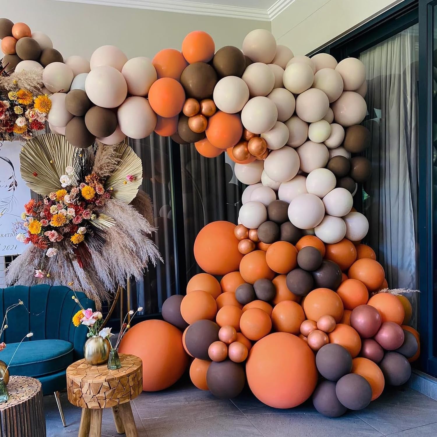110Pcs Burnt Orange Balloons, 18 12 10 5 Inch Balloon Different Sizes Burnt Orange Balloon Garland for Baby Shower Birthday Party Decorations