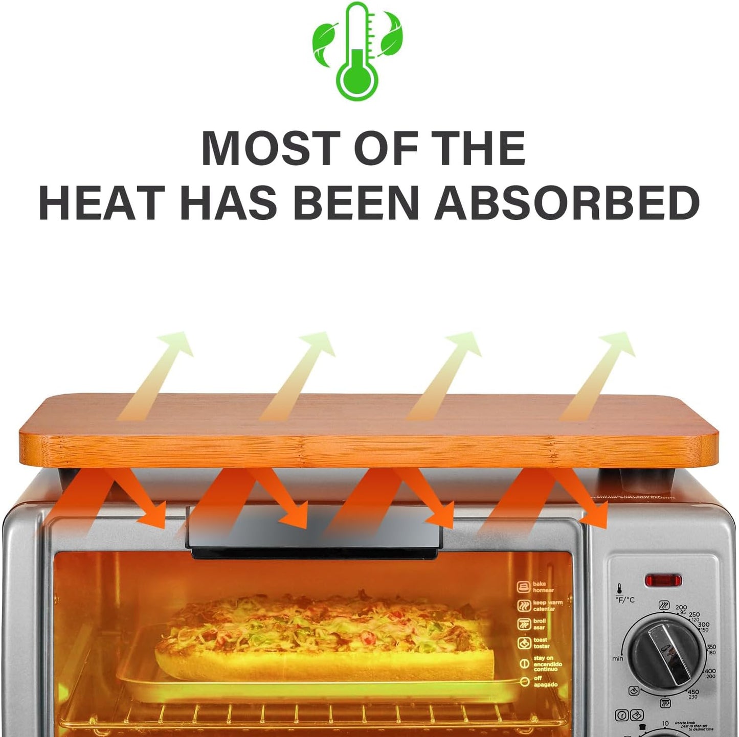 Cutting Board Compatible with BLACK+DECKER 8-Slice Extra Wide Convection Toaster Oven, Heat Resistant Large Bamboo Cutting Board Accessories for BLACK+DECKER Toaster Ovens Countertop