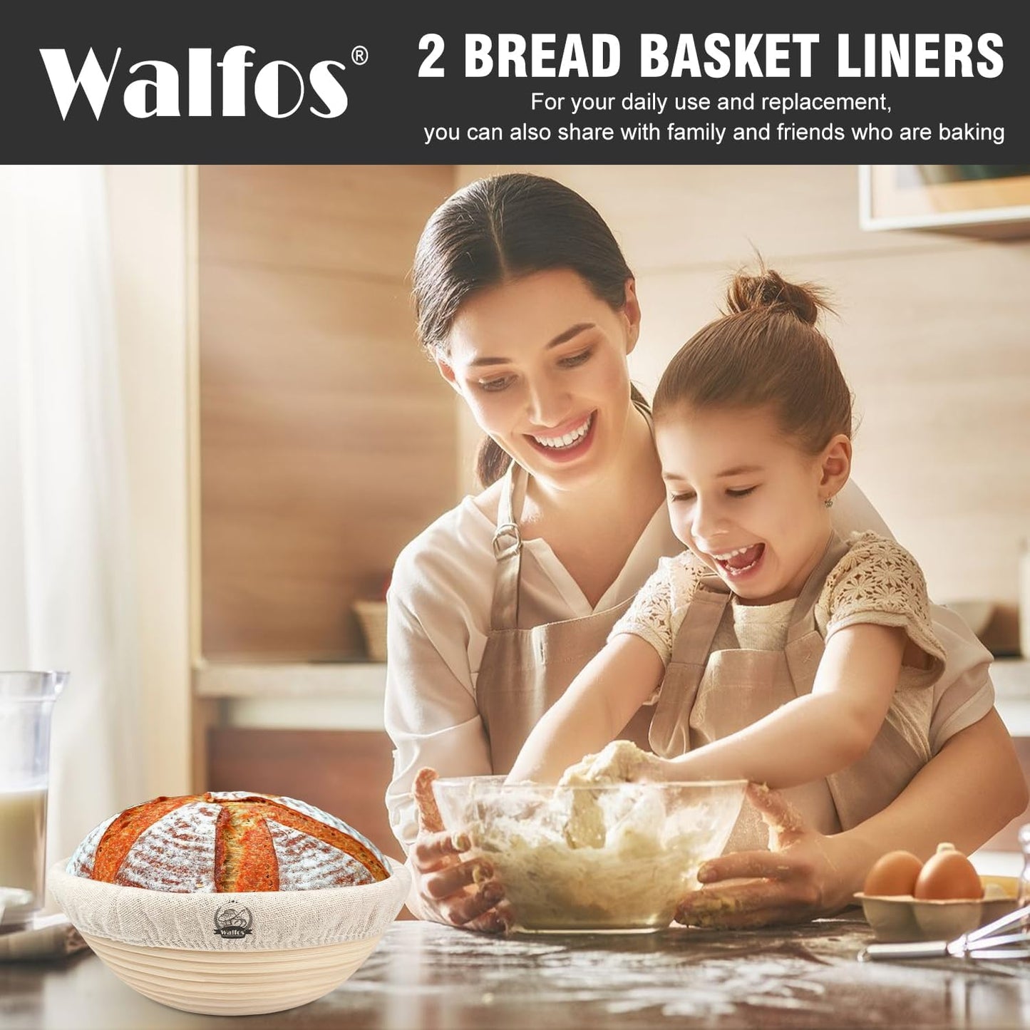 Bread Basket Liner Cloth, 9 Inch round Bread Proofing Basket Cloth Liner, Baking Dough Basket Cover Natural Rattan Banneton Proofing Cloth 2 Packs