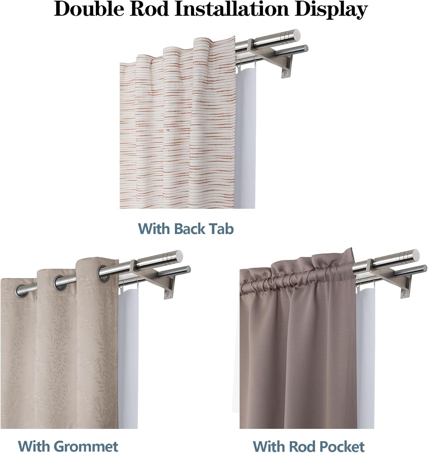 2 Panels 100% Blackout Curtain Liners with 13 Rings, 100% Darkening Blackout Liner for 63 Inch Curtains, Each 40" Wx58 L, 2 Liners per Set with 14 Pieces Rings