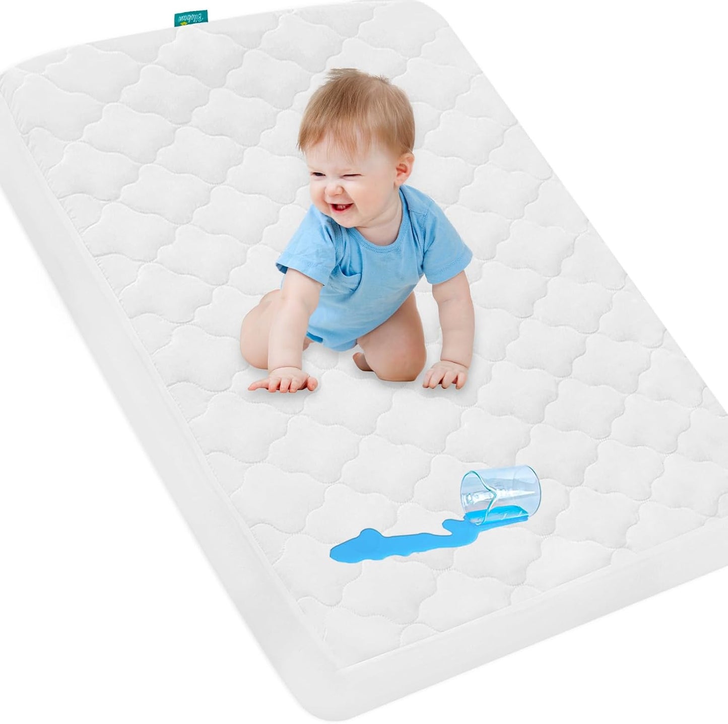Pack and Play Mattress Pad Protector Waterproof, Pack and Play Sheets Quilted- 39" X 27" Fitted for Graco Playard | Mini & Portable Mattresses -Washable Ultra Soft Padding