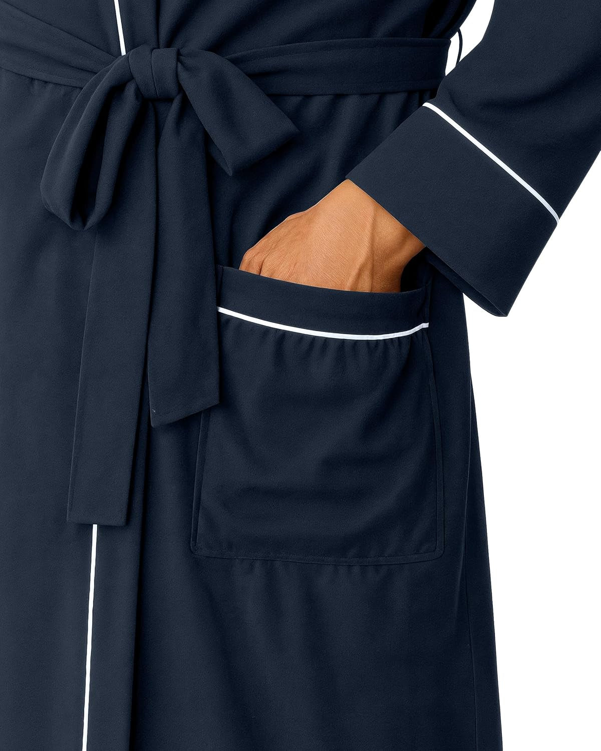 Men'S Robe Cotton Blend Knit Bathrobe