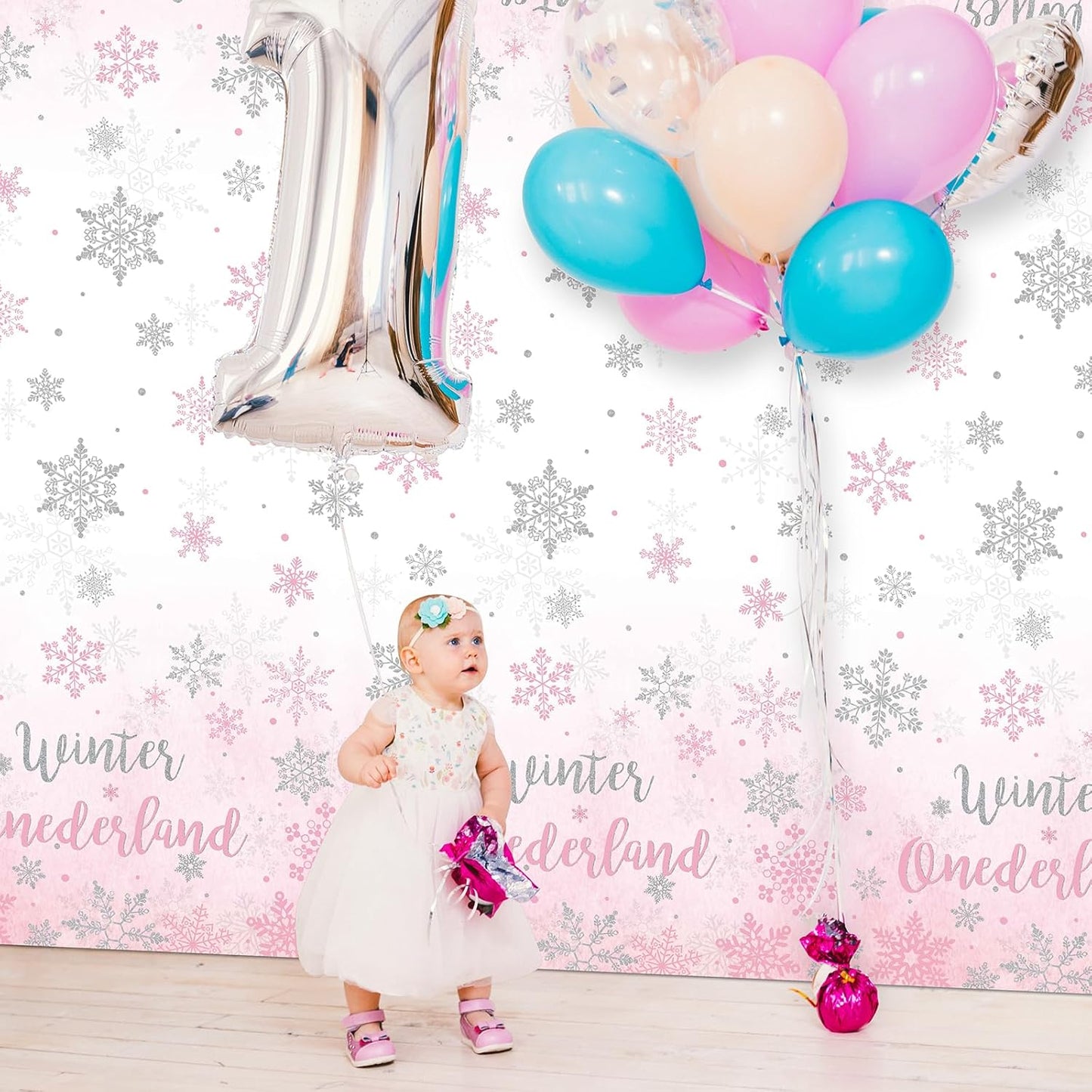 3 Pack Winter Onederland 1St Birthday Tablecloth, Disposable Pink and Silver Winter Snowflake Plastic Table Cover for Winter Onederland Girl Boy 1St Birthday Party Supplies Decorations, 54X108 Inch