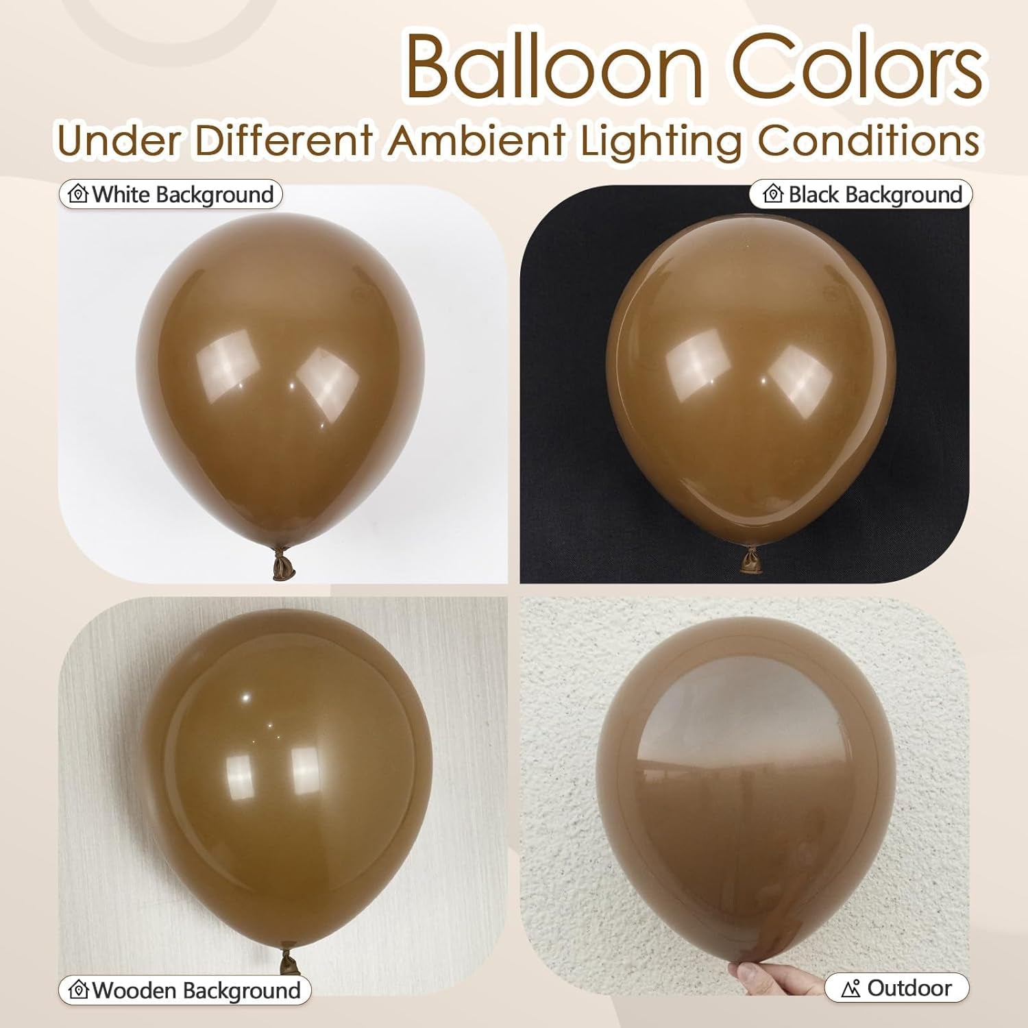 Brown Balloons 12 Inch, Brown Latex Balloons 50Pcs Party Balloons for Birthday Baby Shower Wedding Thanksgiving Anniversary Party Decorations