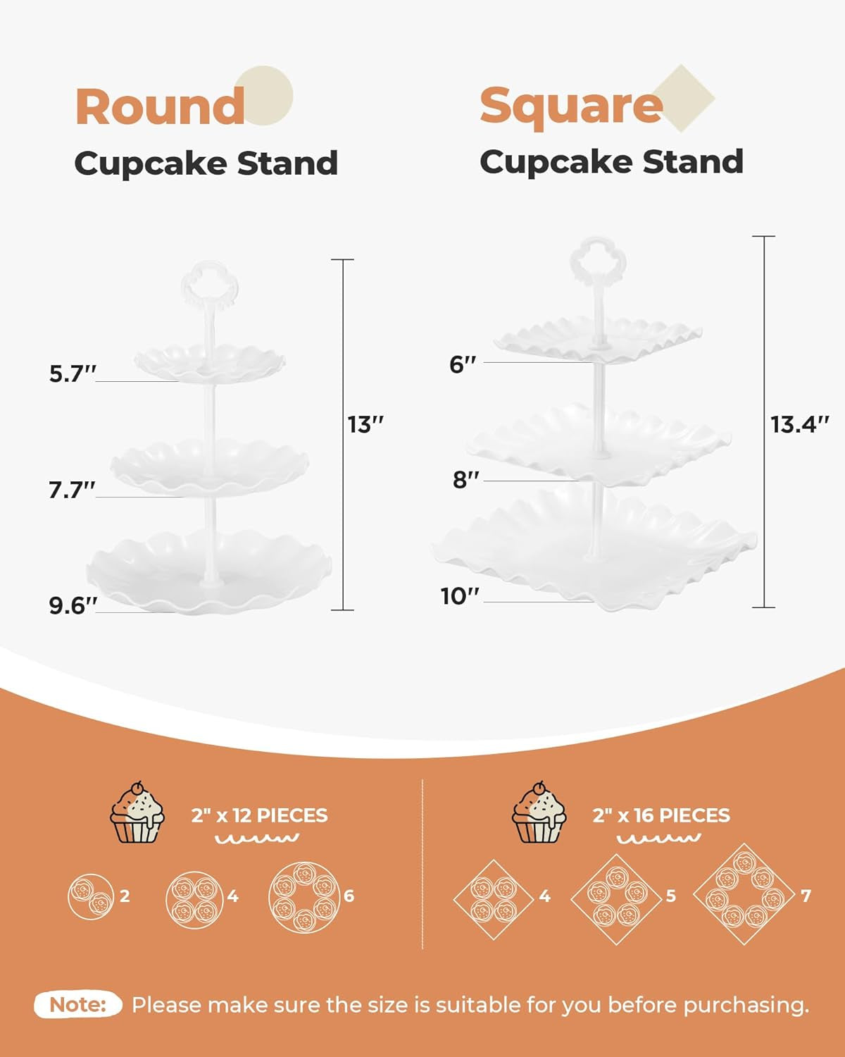 Dessert Cupcake Stand, 10Pcs Dessert Table Display Set, 3 Tiered Cup Cake Holder Tower Stand& Cookie Serving Trays for Wedding, Tea Party, Birthday, Baby Shower