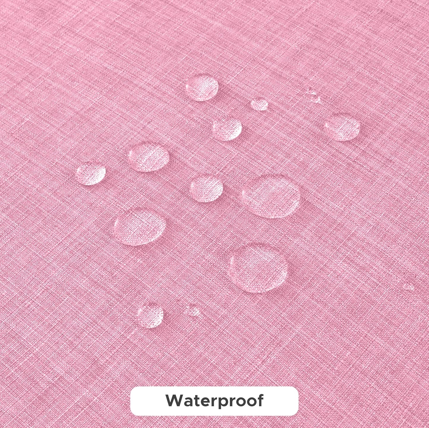 Faux Linen Tablecloths for Rectangle Tables - Water and Stain Resistant Farmhouse Style, Washable Burlap Textured Covers for Dining and Events (2 Pack, 52x70 Inch, Pink)