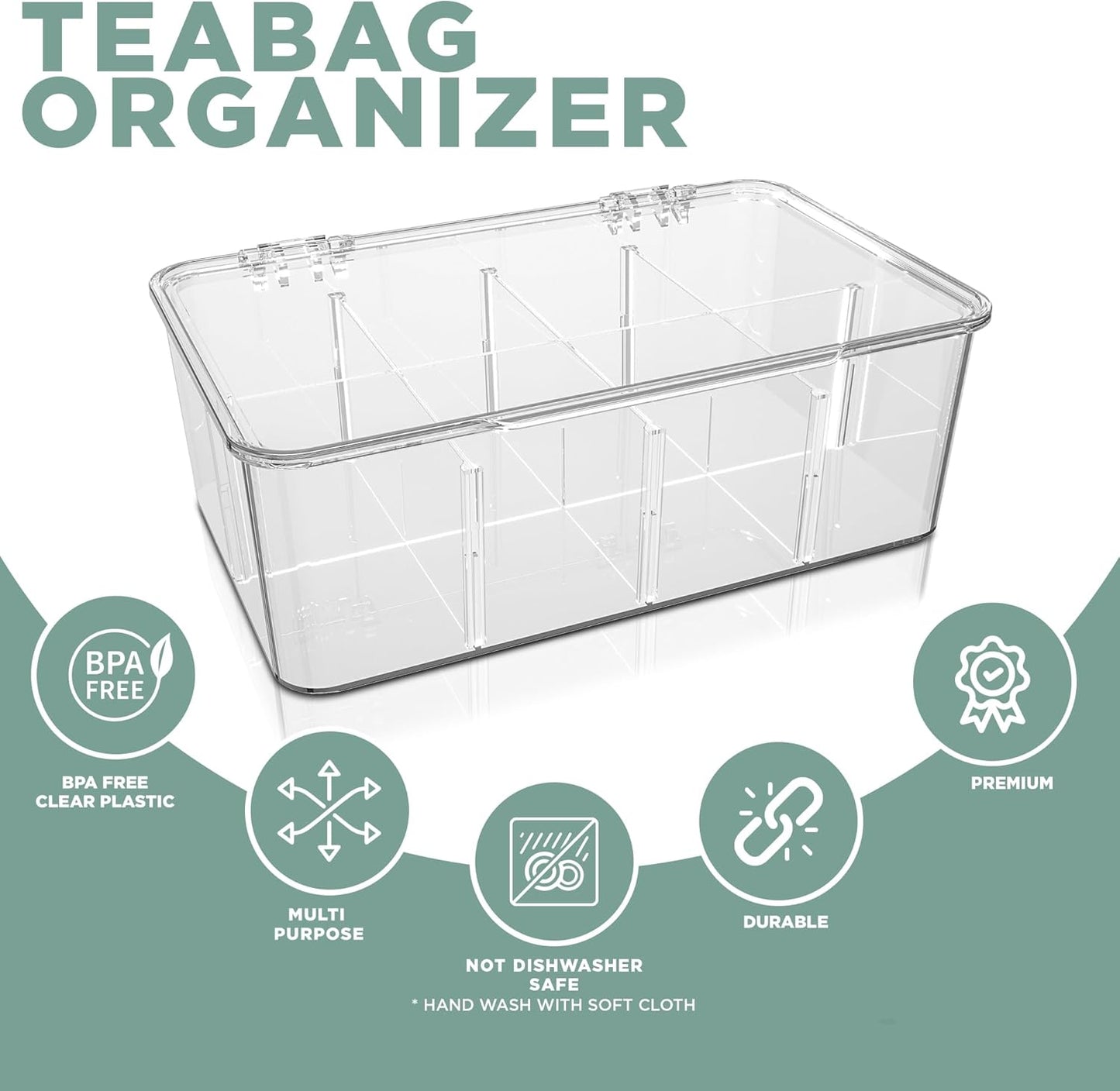 - Pantry Organizers and Storage and Cabinet Organizer - 3 Pack Stackable Tea Bag Organizer or Holder with Lids for Fridge, Refrigerator, Kitchen, Cupboard, Snack & Spice Organization