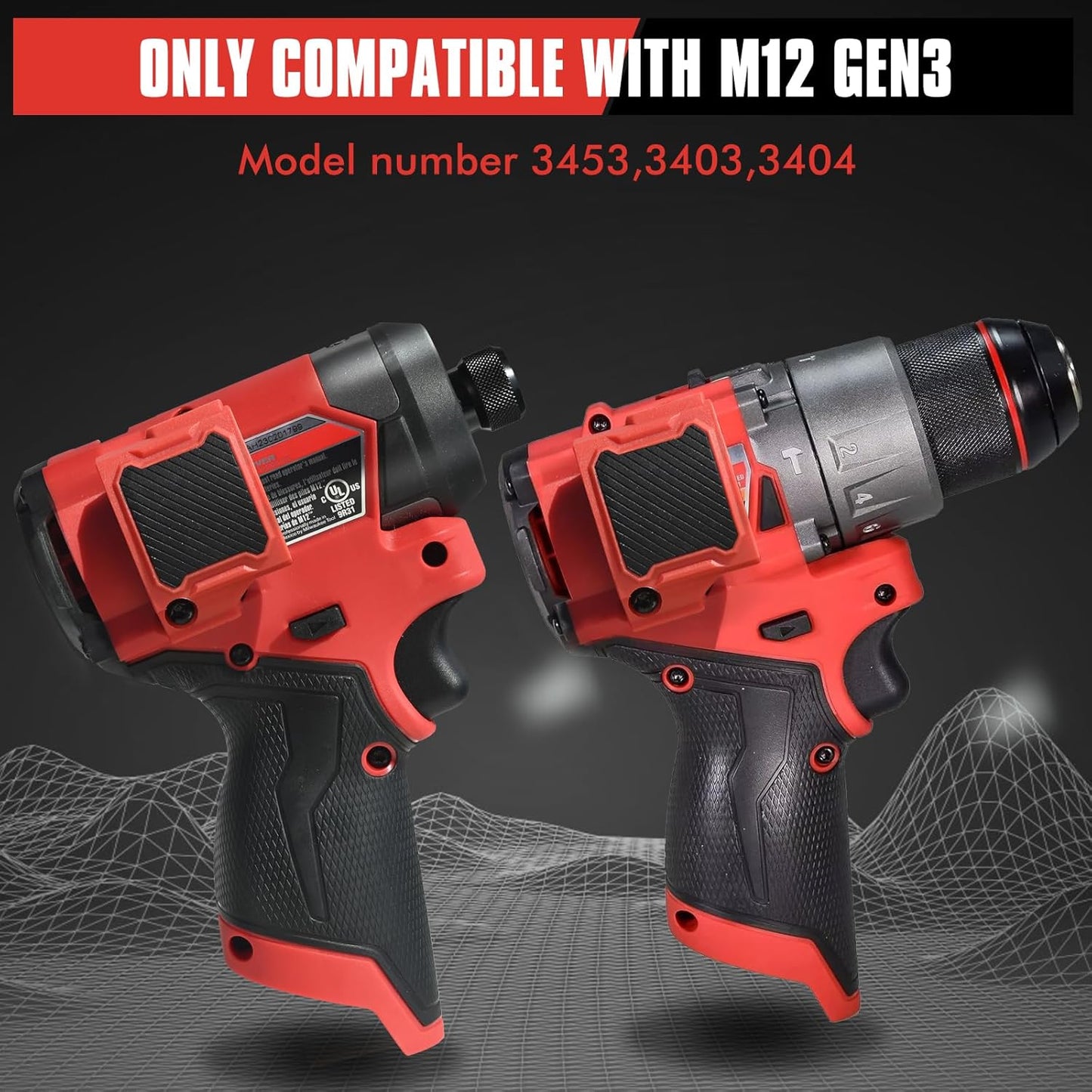 Magnetic Bit Holder for Milwaukee M12 GEN3 Impact Driver, Tool Holder with Two Screws, Red