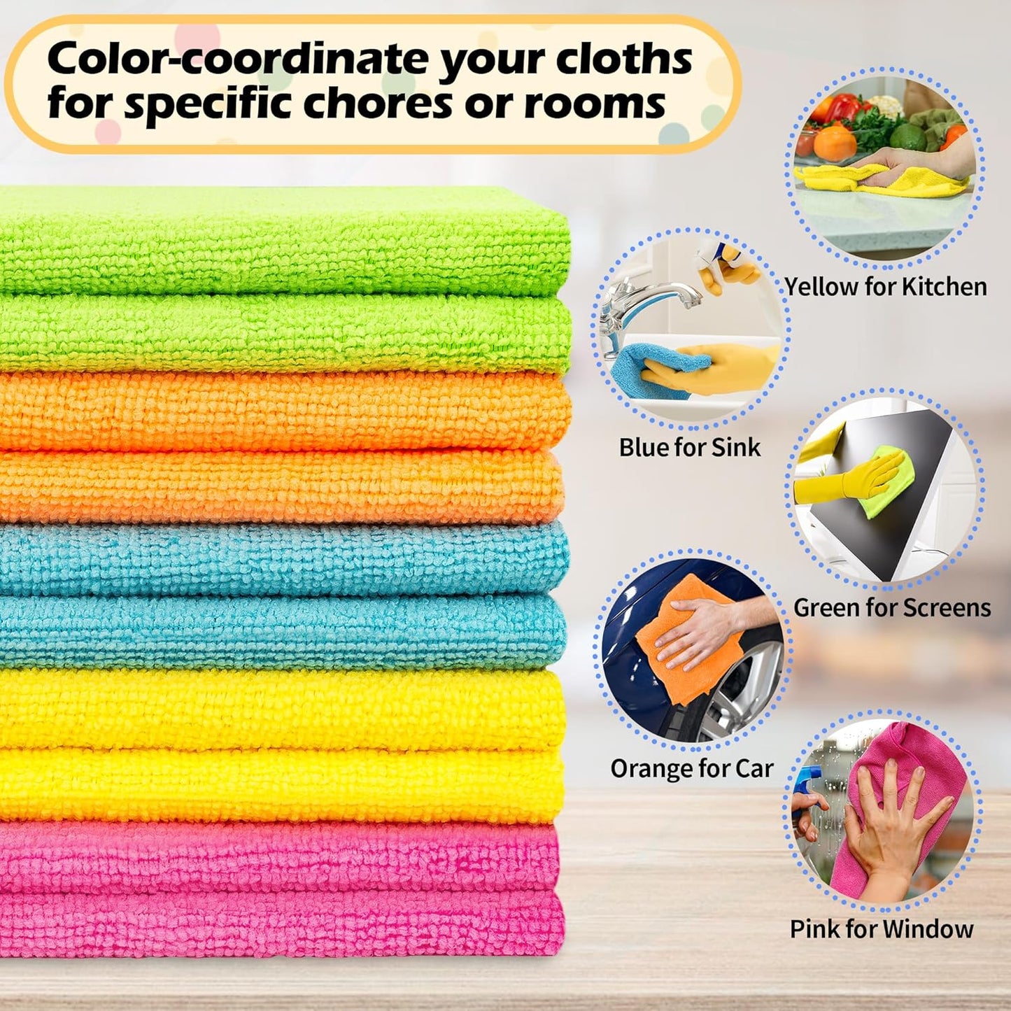 Laundry Detergent Sheets - 200 Loads (100 Sheets) Microfiber Cleaning Cloth, 20 Pack Cleaning Rags, Cleaning Towels for Housekeeping,