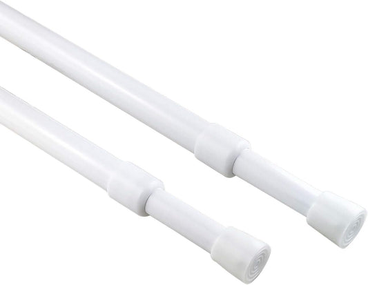 2 Pack 5/8" Tension Curtain Rod, RV Tension Bars, Cupboard Rods White 10 to 16 Inch