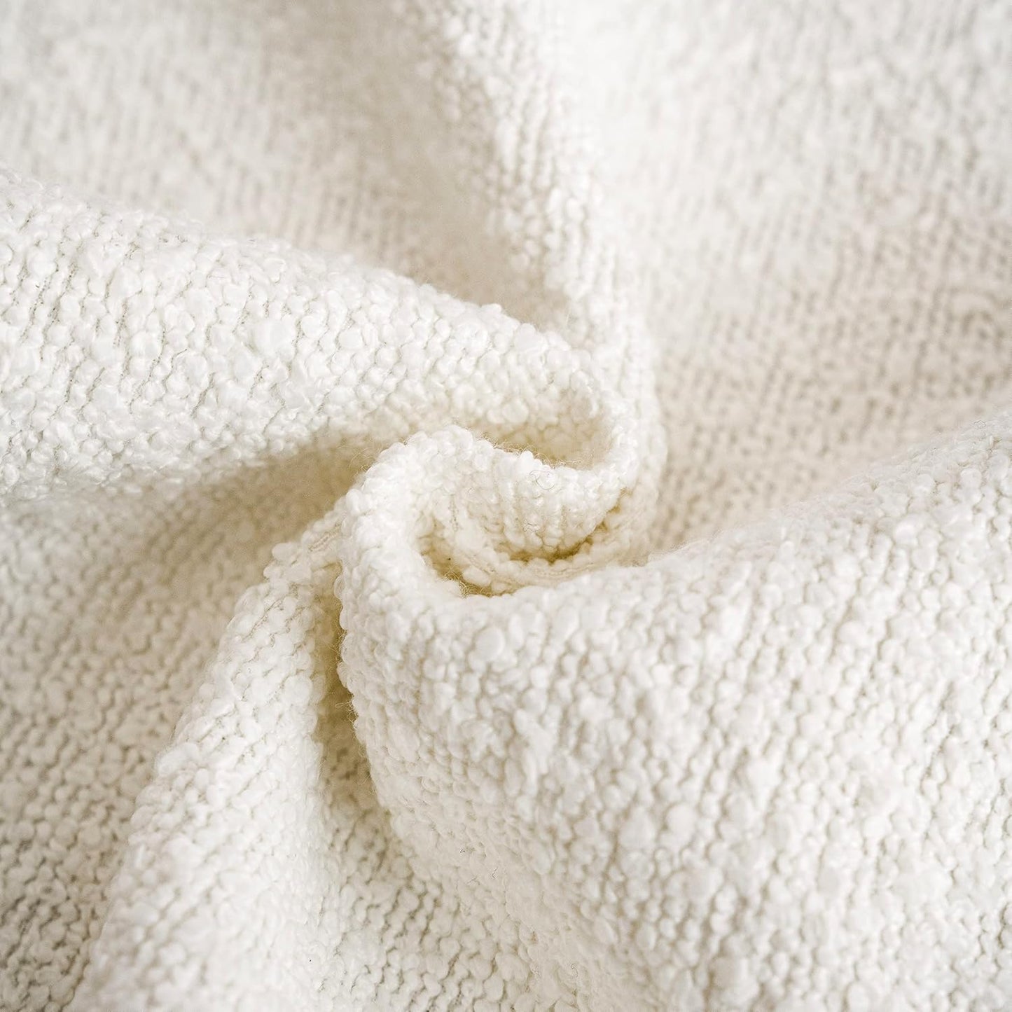 Pack of 2 Textured Boucle Throw Pillow Covers Accent Solid Pillow Cases Cozy Soft Decorative Couch Cushion Case for Chair Sofa Bedroom Living Room Home Decor, 20 X 12 Inch,White