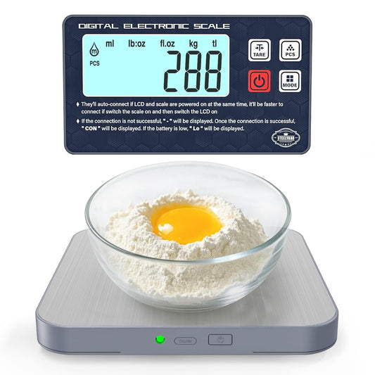 ® Digital Kitchen Food Scale -Detachable Display Electronic Weight Scale for Baking, Bread Making & Coffee Brewing, 304 Stainless Steel Platform, Backlit LCD, Count Mode, Wall-Mount & Tilt Stand