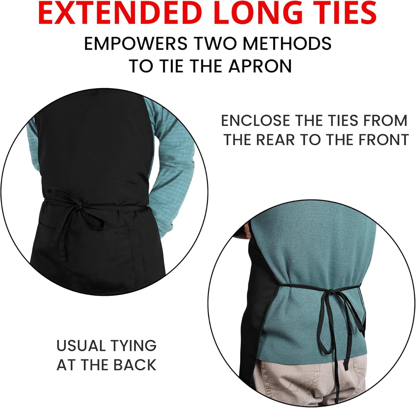10 Pack Bib Apron Adjustable with 2 Pockets, Water and Oil Resistant, Cooking Kitchen Chef Apron for Women Men
