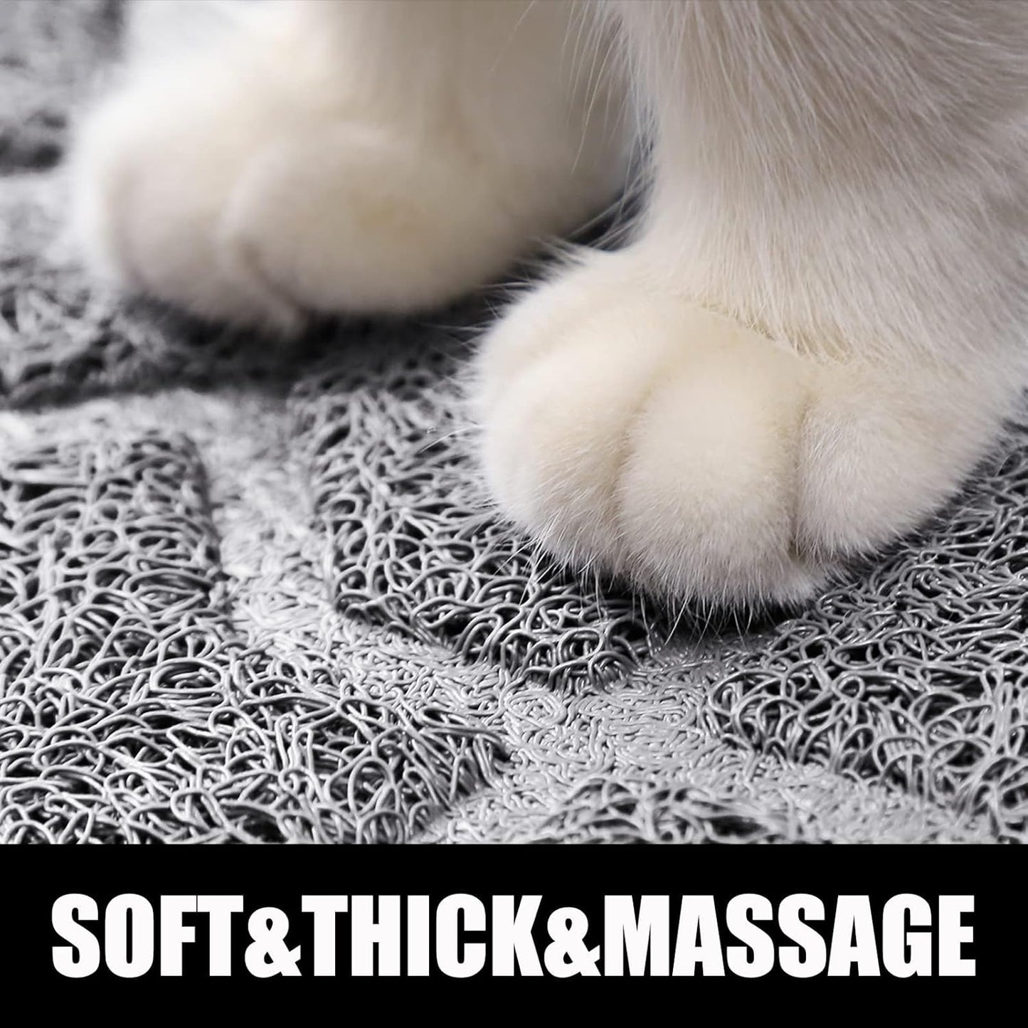 Cat Litter Mat, 24"X20" Litter Mat with Litter Lock Mesh, Soft Cat Litter Mat Litter Trapping Mat, Easy to Clean, Non-Slip, Water Resistant, Litter Free Floors, Grey