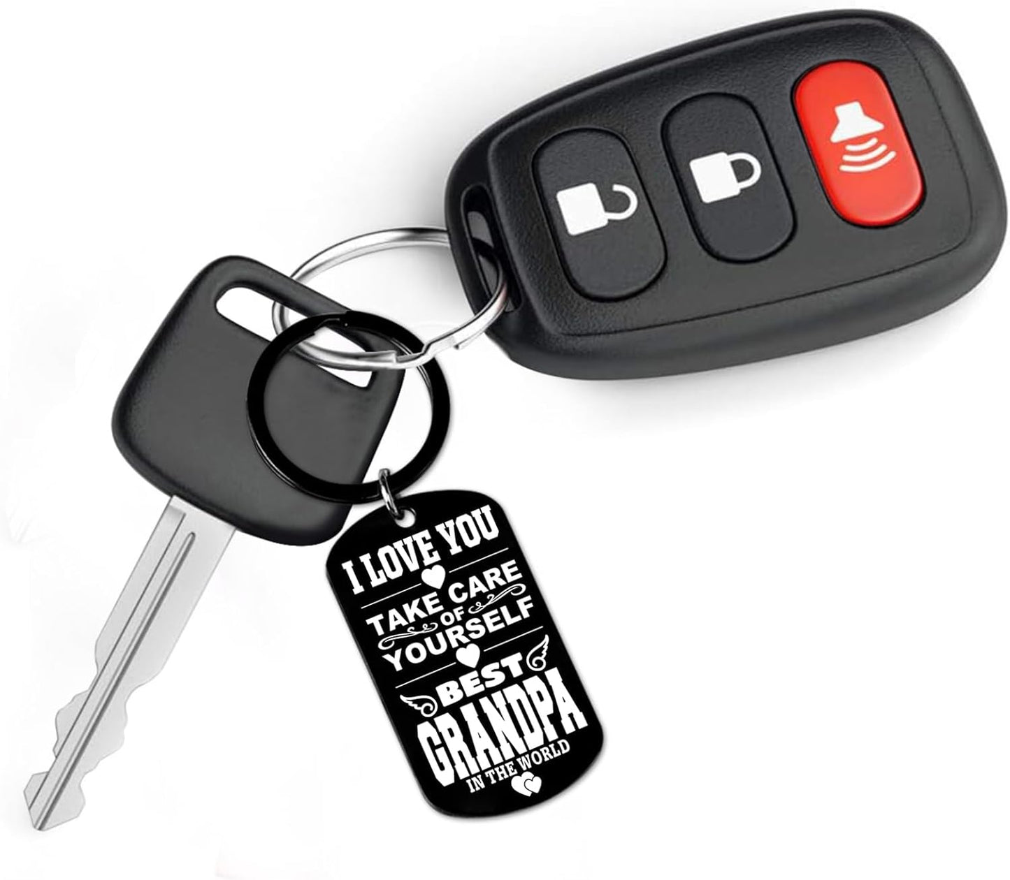 Grandpa Gifts for Fathers Day - Novelty Men Accessories Keychains - Best Grandpa in the World, 2026 Grandfather Papa Christmas Xmas Stocking Stuffers White Elephant Gift, Grandfather Gift