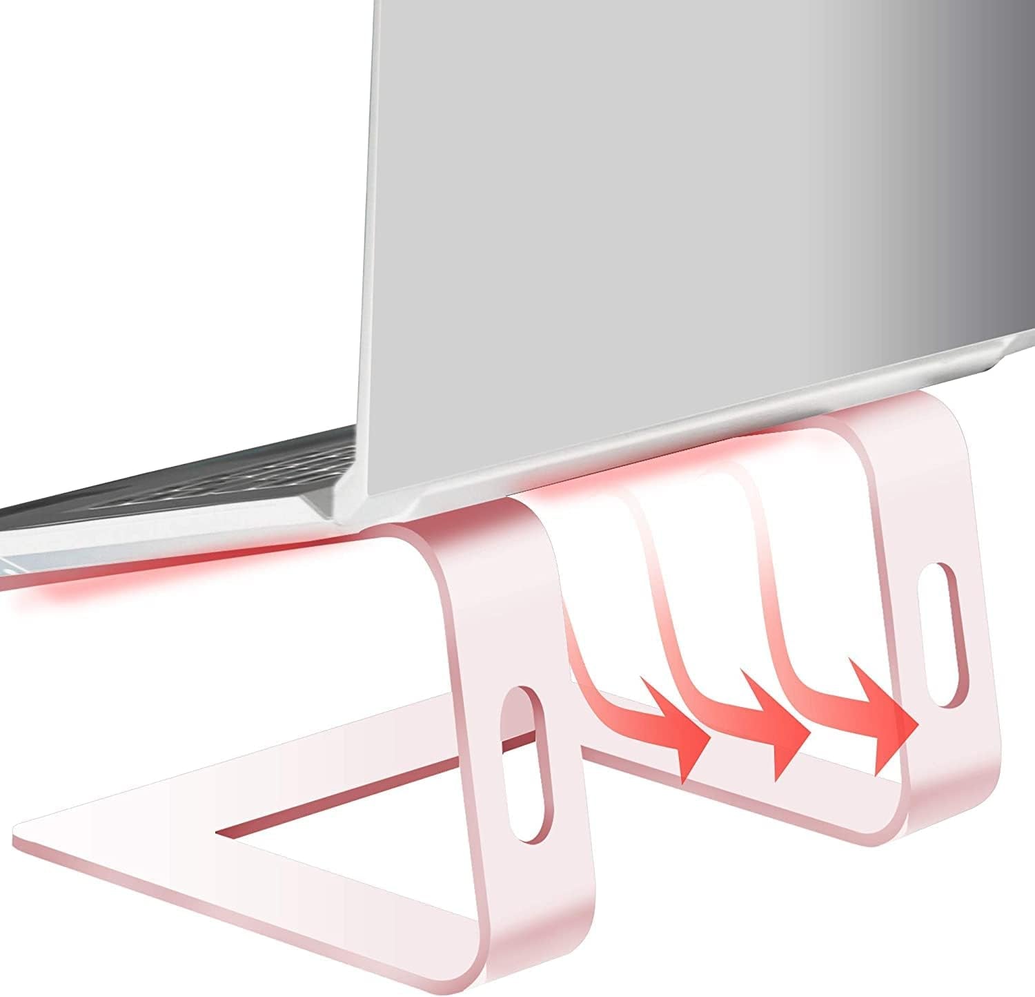 Aluminum Laptop Stand - Ergonomic Riser Compatible with MacBook Air/Pro and 10 to 15.6 Inch Notebooks (Pink)