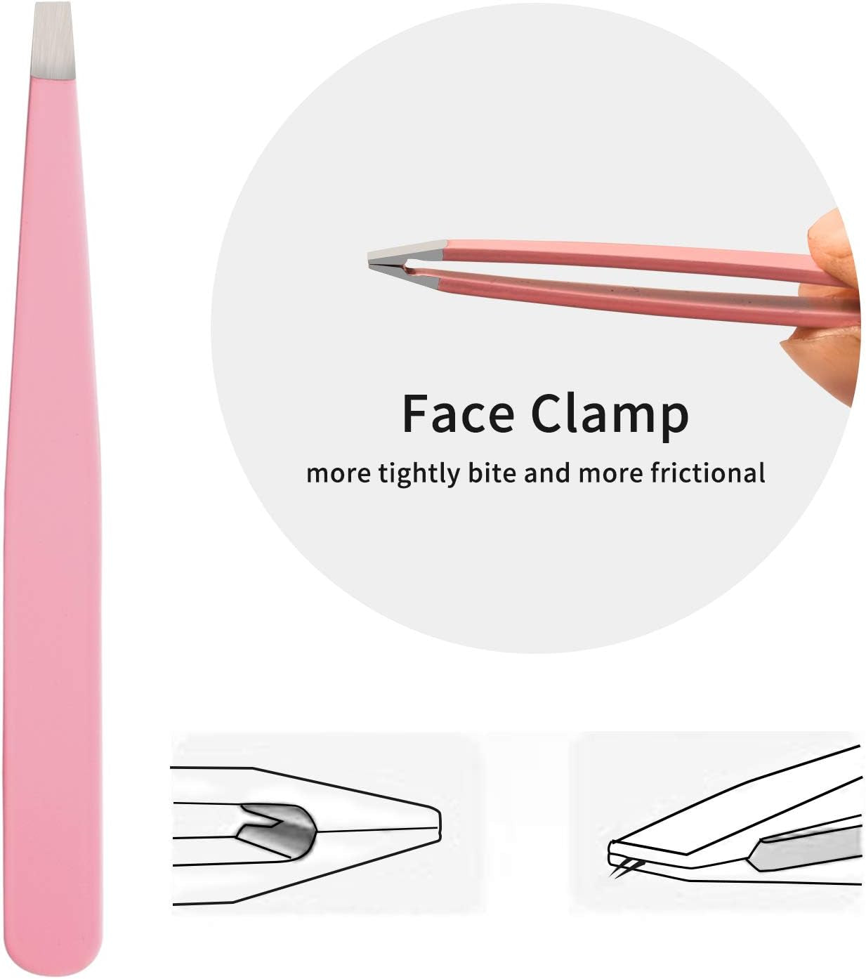 Tweezers Set 4-Piece, Professional Stainless Steel Tweezers, Precision Tweezers for Eyebrows, Facial Hair, Ingrown Hair, Splinter, Blackhead Remover (PINK)…