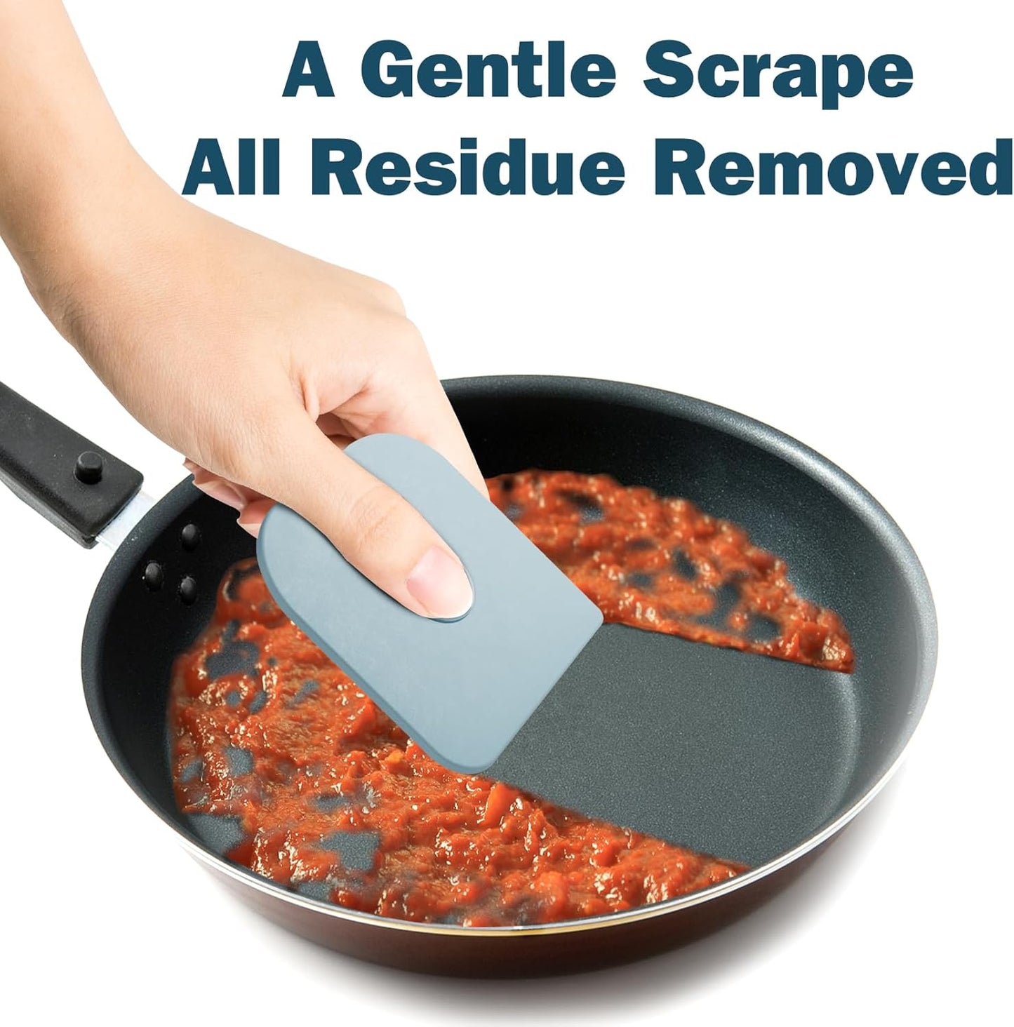 10 Pcs Pan and Pot Scraper-Aqua, Nylon Silicone 2 in 1 Kitchen Dish Scraper